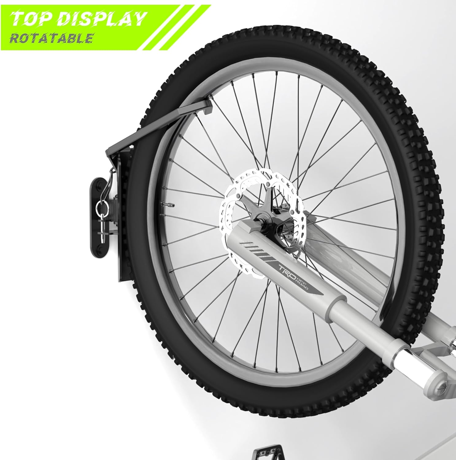 Alternative view of Swivel Bike Wall Mount, Vertical Bicycle Rack for Garage, Wall Mounted Bike Hanger Hook, Hanging Bike Storage Garage Organization, Black