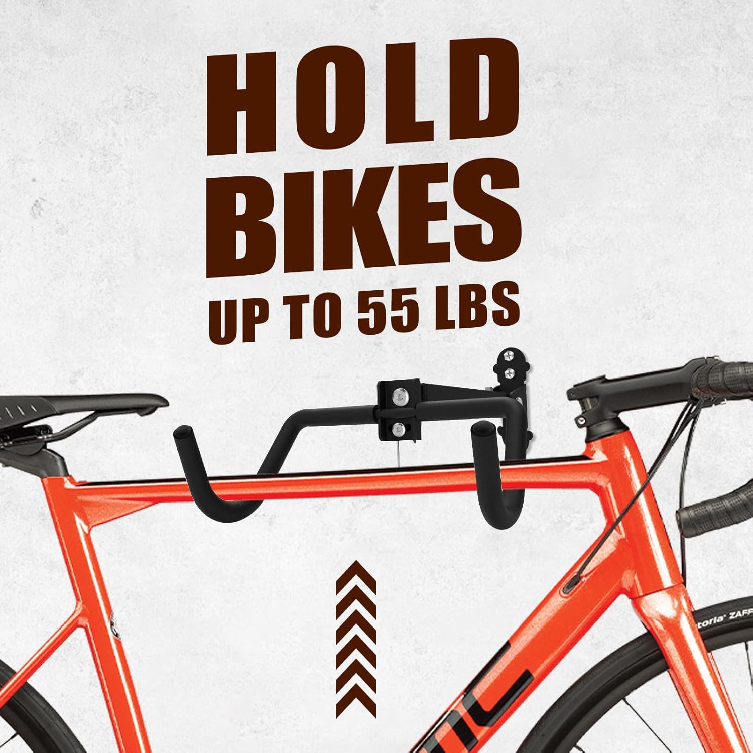 Qualward Bike Wall Mount Hanger, Garage Bike Rack for Indoor Bicycle Storage in Garage Home, Horizontal Bike Holder for Road Bikes, Mountain Bikes, Hybrid Bikes