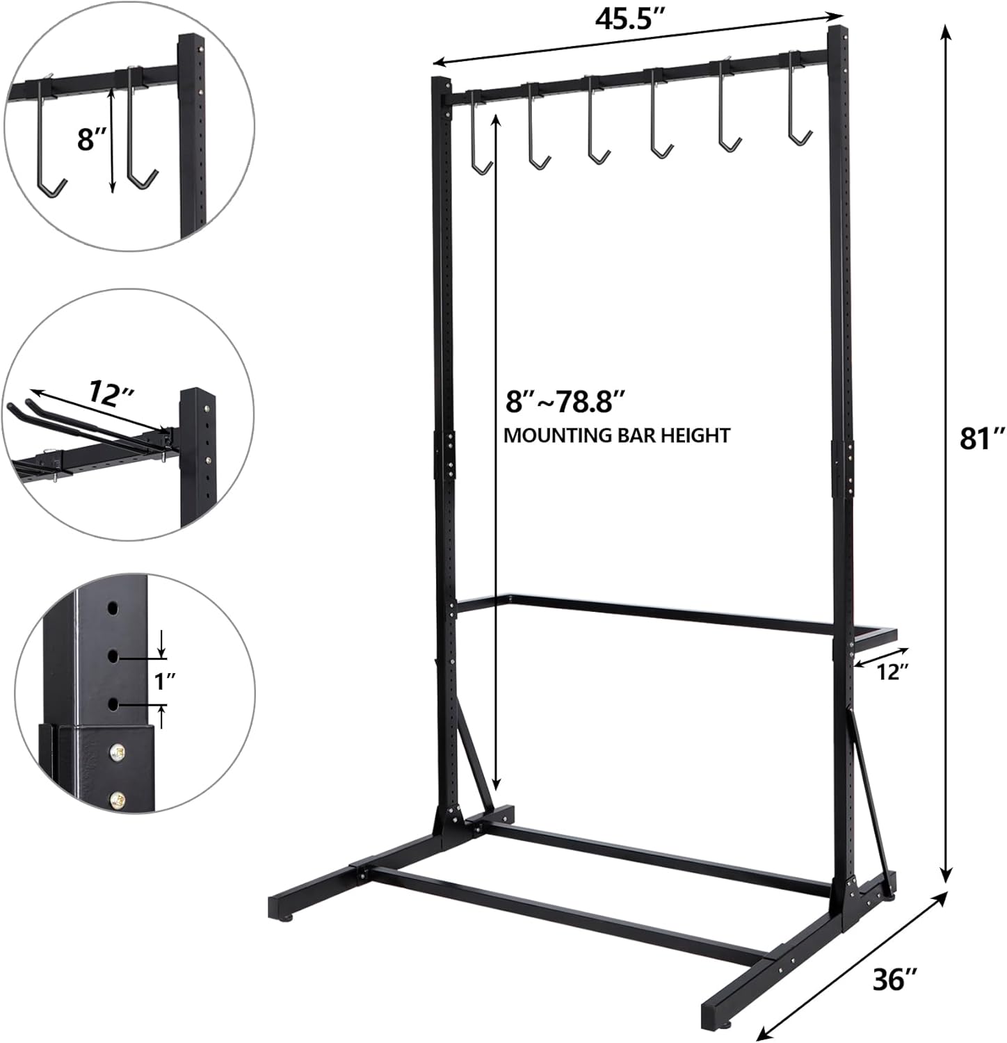 Alternative view of Bicycle Storage Rack for Garage, Freestanding Bike Storage Rack Max 5 Bikes, Heavy-Duty Solid Steel Bike Racks for Garage for Home and Garage Organizer