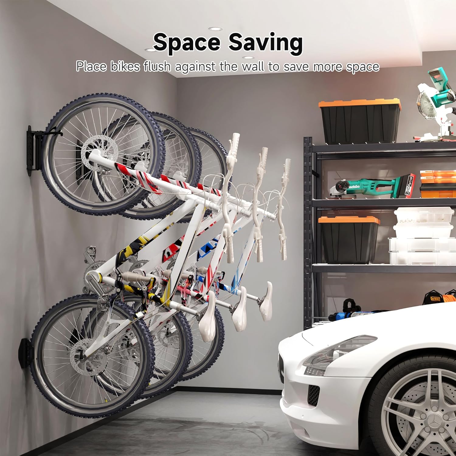 Alternative view of suptek Swivel Bike Wall Mount: Heavy-duty, space-saving vertical bike rack with 120° rotation, supports up to 132 lbs. Easy to install for road bikes, MTBs, and more.