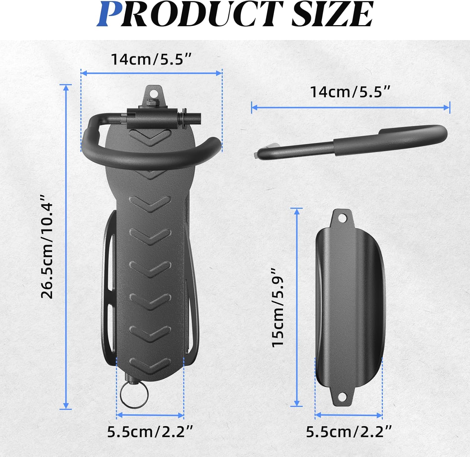 Alternative view of Goovilla Swivel Bike Wall Mount 4 Pack, Space Saving Bike Hangers for Garage with Screw and Easy Installation, Metal Vertical Bike Rack Wall Mount Holds up to 66.2lbs with No-scratch Protection, Black