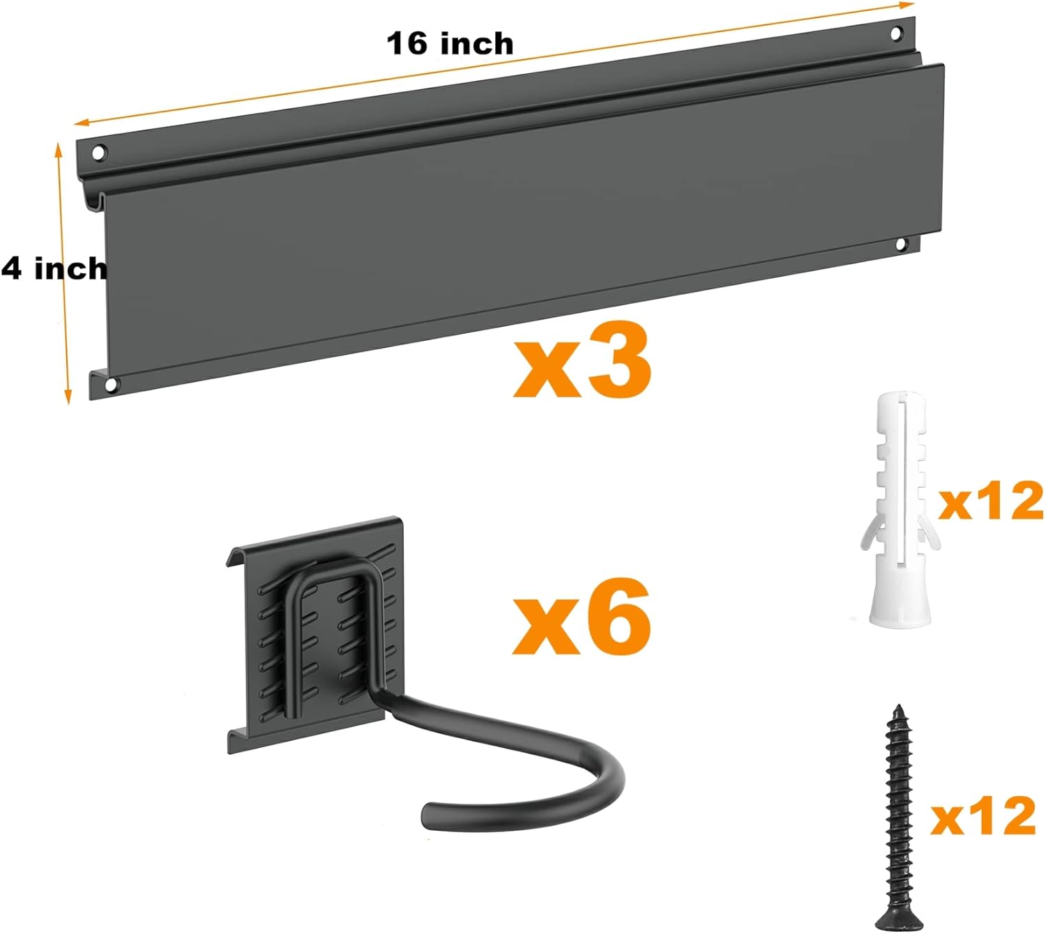 Alternative view of WALMANN Bike Hooks for Garage Wall, 6 Bikes Storage Rack Space Saving Wall Bike Mount Holds Up to 300 lbs, Vertical Bicycle Storage