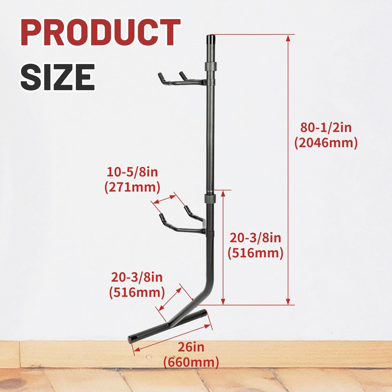 Alternative view of KUAFU 2 Bike Bicycle Vertical Gravity Hanger Stand, Bike Home Adjustable Storage Rack, In-Home Bicycle Bunk for Garages or Apartments,80 lbs