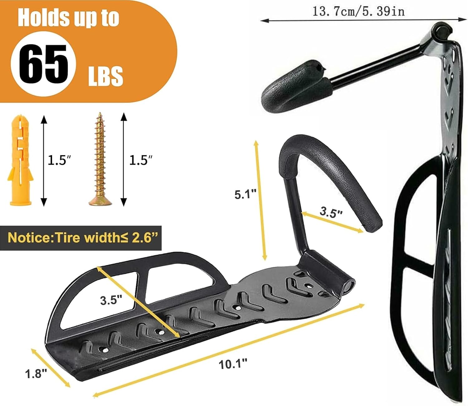 AceTaken Eletric Scooter Rack Wall Mount,Scooter Hangers for Indoor,Garage,Shed, Vertical Hook Holder for Bike,Electric Scooter,Kid Scooter, Heavy Duty Holds Up to 60 lbs