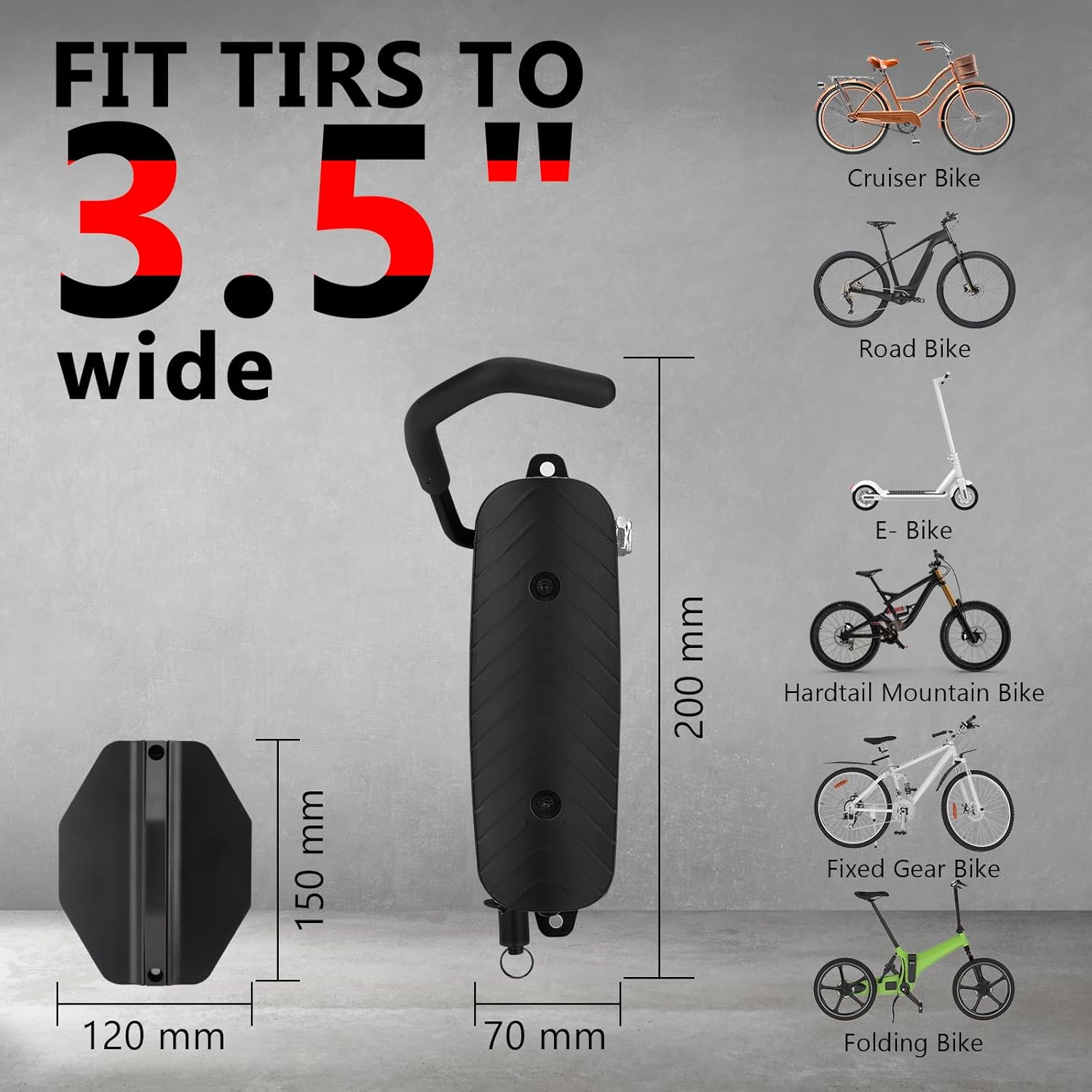 Alternative view of Four Packs Bike Wall Mount Bicycle Swivel Hanger Vertical Bike Rack Bicycle Storage Rack