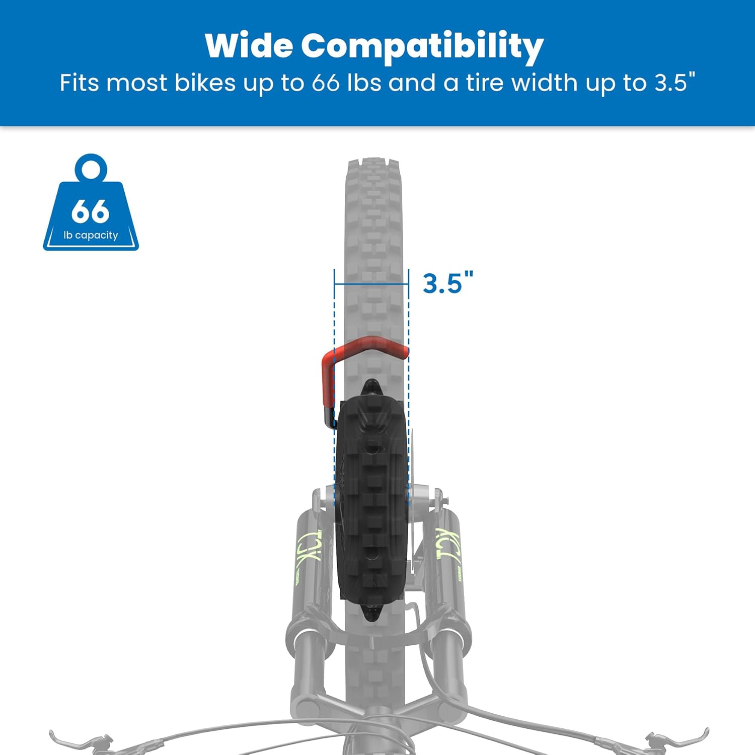 Mount-It! Swivel Bike Wall Mount – Heavy-Duty Vertical Bike Rack for Garage & Home – Space-Saving Wall Mounted Bike Hanger – Holds Up to 66 lbs – Bike Storage Hook for Road, Mountain & Hybrid Bikes - Image 5