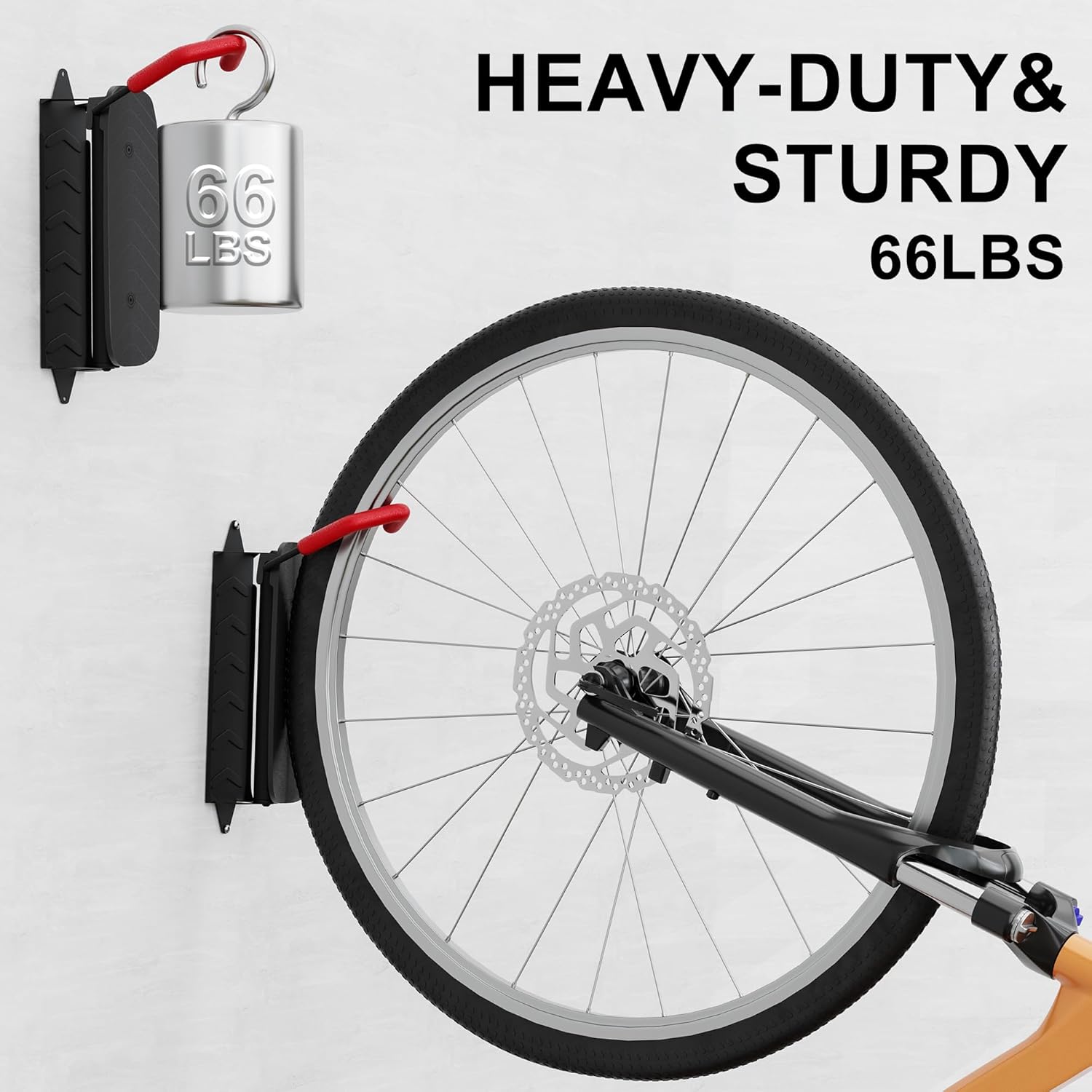 Hromee Bike Rack Wall Mount, Swivel Bike Storage Rack for Garage, Space-Saving Vertical Bike Holder 4 Pack - Image 3