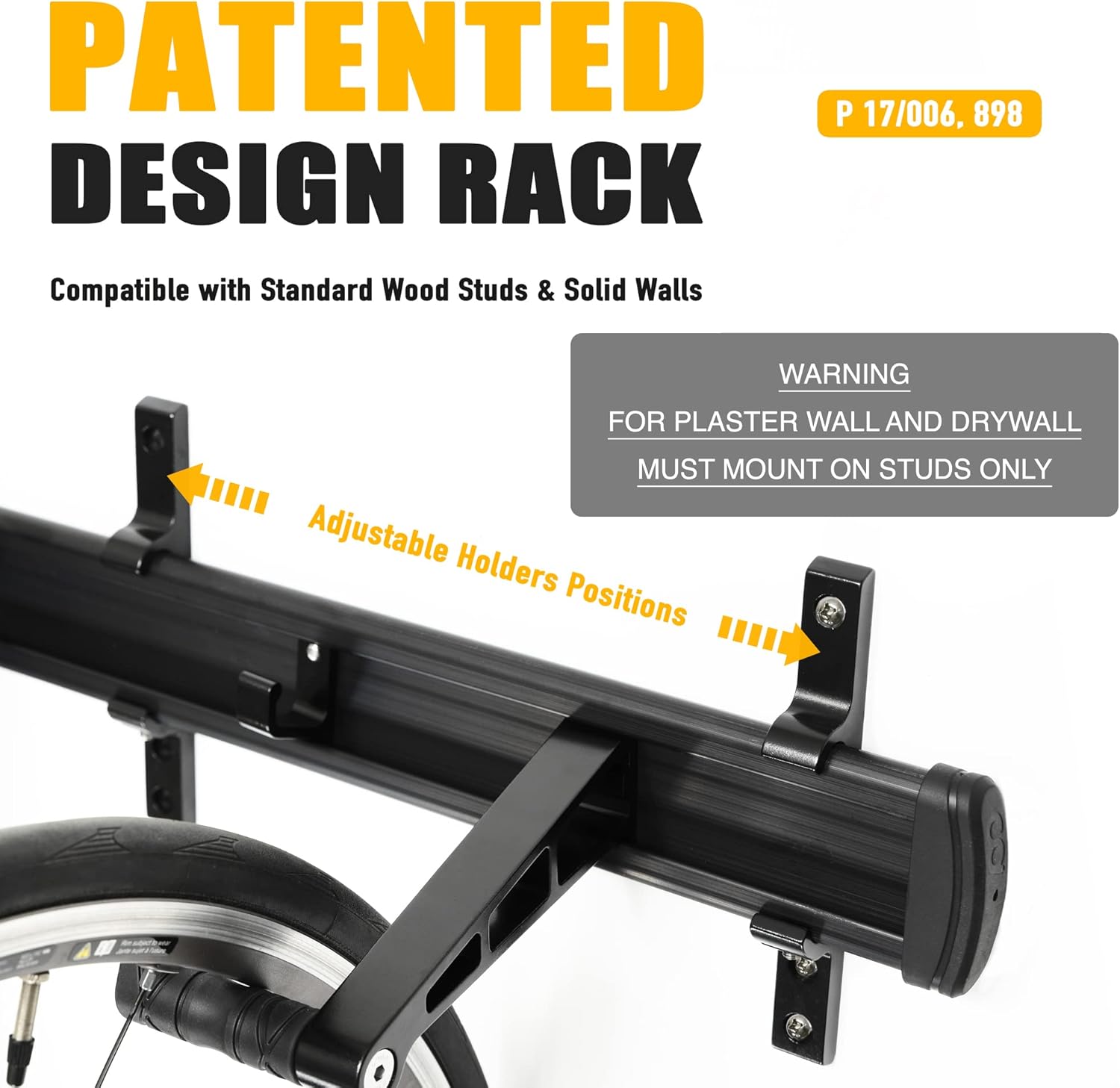 CyclingDeal Bike Wall Mount Rack - Adjustable Indoor Outdoor Storage Vertical Cycling Hook Hanger Organiser - Safe & Secure for Storing MTB Road Bicycles in Garage or Home - Upgraded 5 Bikes