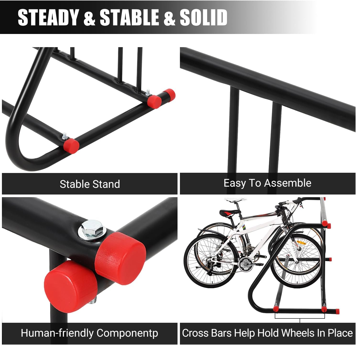 Alternative view of ActiveTrail Commercial Grid Bike Rack - Heavy Duty Metal Floor Bike Stand, Outdoor Bicycle Rack for Garage, School, Outdoor Parking, Bike Shop, 5-Bicycle Capacity (Single & Double Sided)