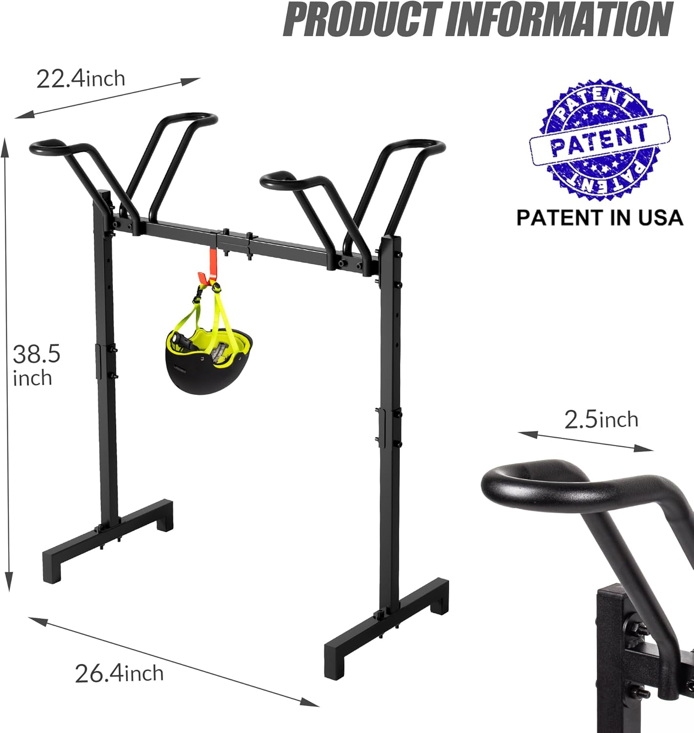 Sttoraboks 2 Bikes Floor Stand,Adjustable Bicycle Parking Rack with Hook for Garage/Indoor/Outdoor,Metal Cycle Storage Organizer Rack for Road Bikes