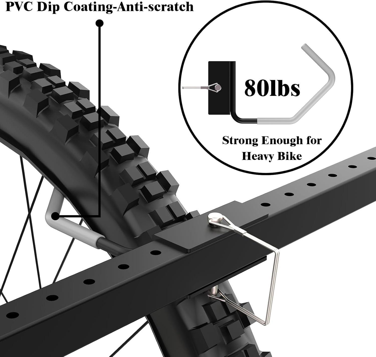 Alternative view of Bknius 400LBS Floor Bike Rack Garage Free Standing with 5 Hooks, Vertical Bike Stand Bicycle Storage, Bike Hangers for Garage Indoor Use for 5 Bicycles, Heavy Duty Metal Black Floor Mount