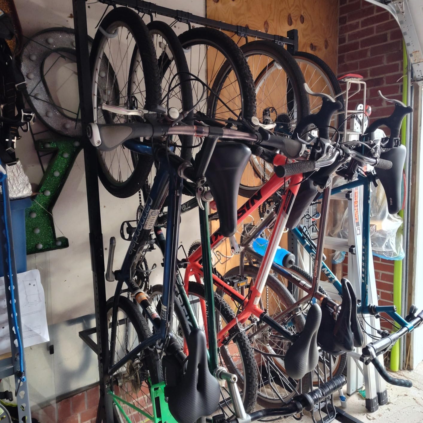 Freestanding Bike Rack for Garage - Hold Up to 5 Bicycle Vertical Bike Stand Floor Indoor Bike Rack Storage Organizer Bike Hangers for Garage