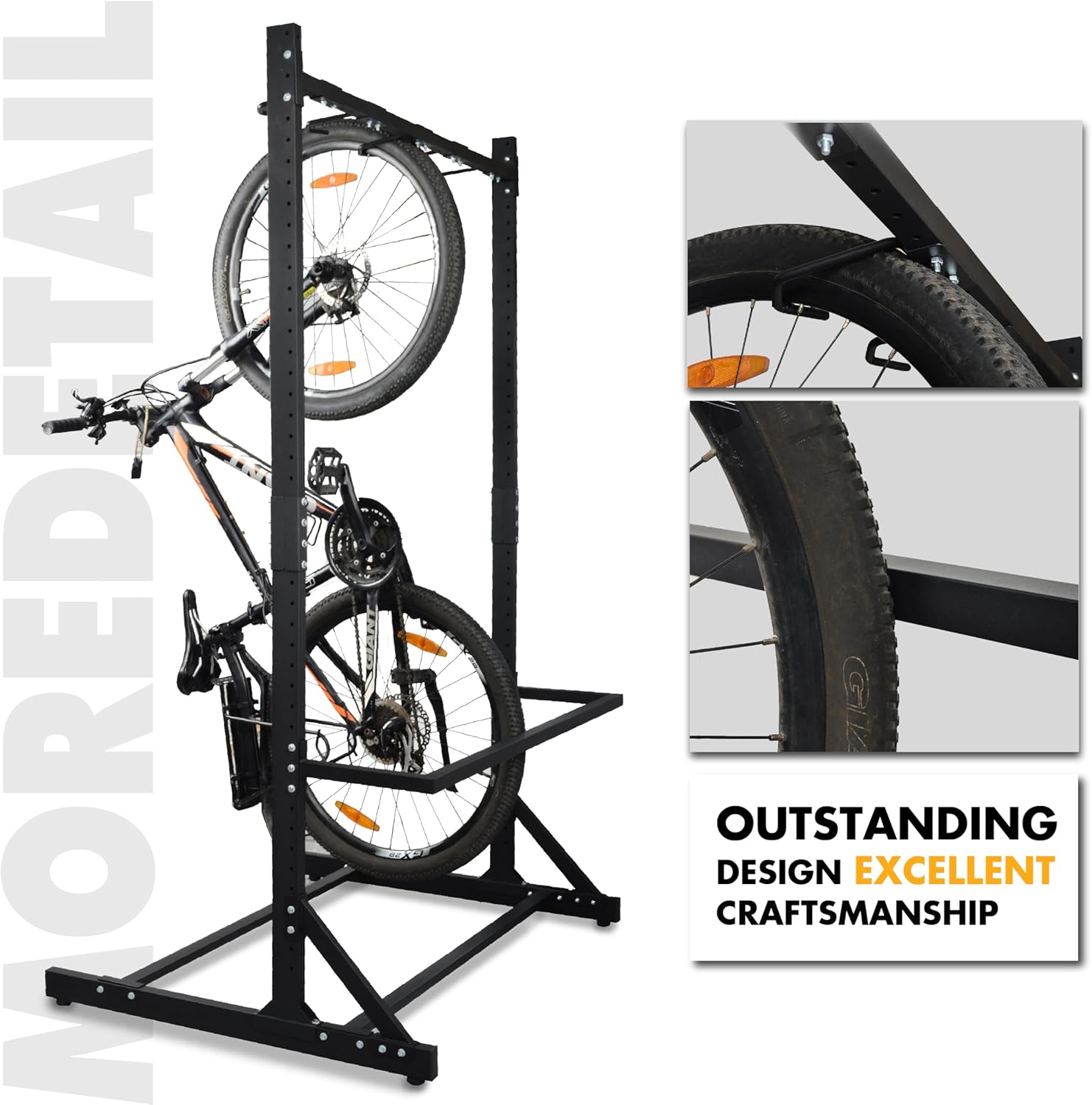 Alternative view of Freestanding 5 Bike Storage Rack for Garage, Hold Multiple Bicycles, Mountain Bikes, Road Bikes, Kidsu2019 Bicycles and E-Bikes