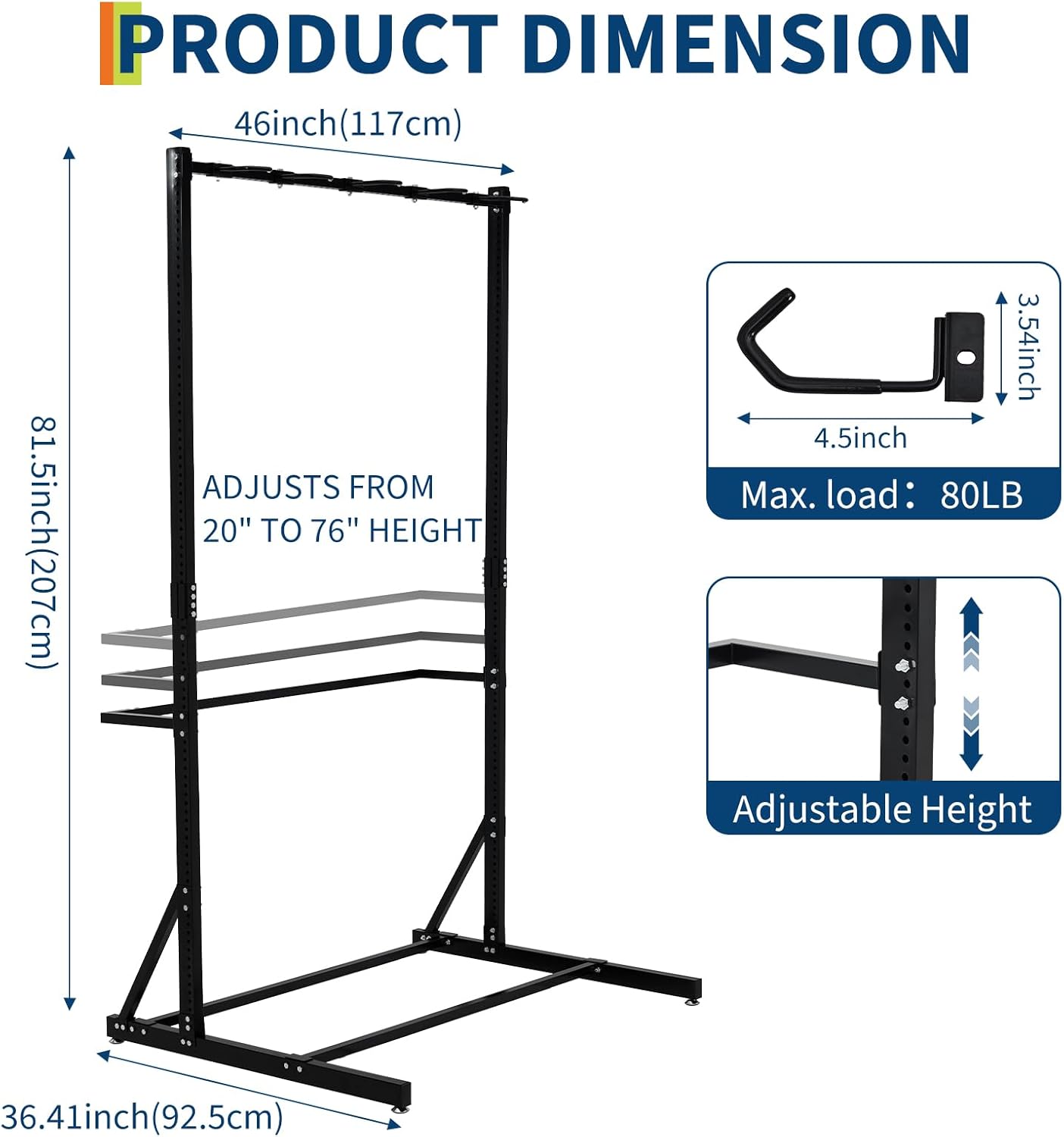 Alternative view of GarveeLife Freestanding Bike Rack, 5 Bikes Capacity 400 LBS, Vertical Bike Storage Stand for Garage, Indoor Bicycle Organizer, Holds Up to 5 Bikes