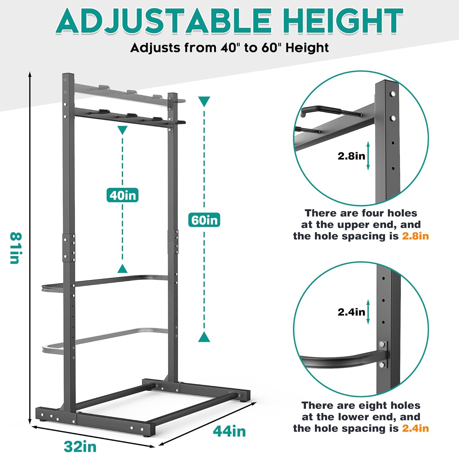 Alternative view of EVERHANGER Freestanding Bike Rack, Vertical Bike Rack Stand for Garage, Bicycle Storage Organizer, Holds Up to 4 Bikes