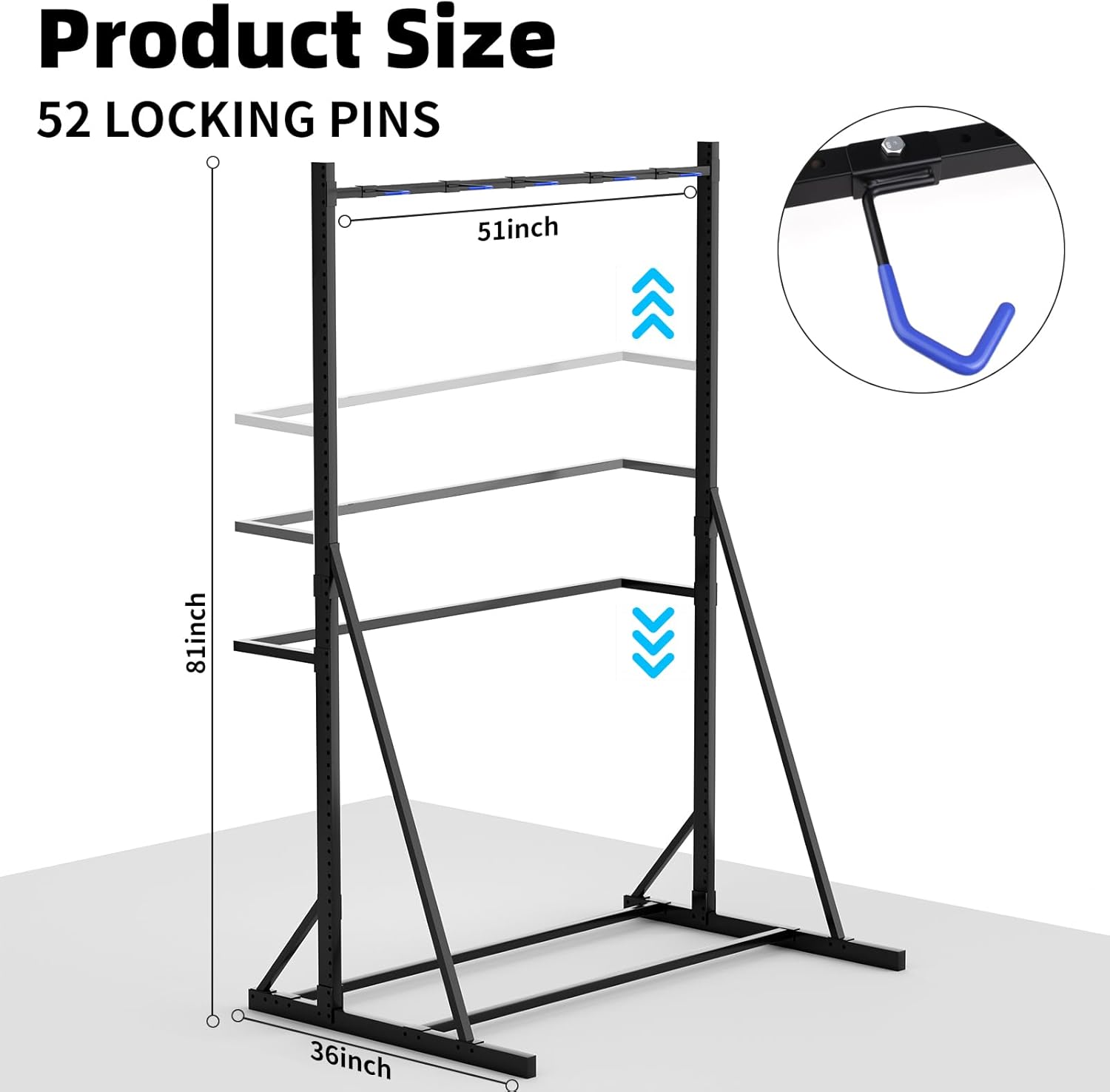 Alternative view of Freestanding Bike Storage Rack Vertical Bike Rack Indoor Garage Floor Stand Heavy Duty Bike Organizer Garage Bicycle Organizer Holds Up to 5 Bikes