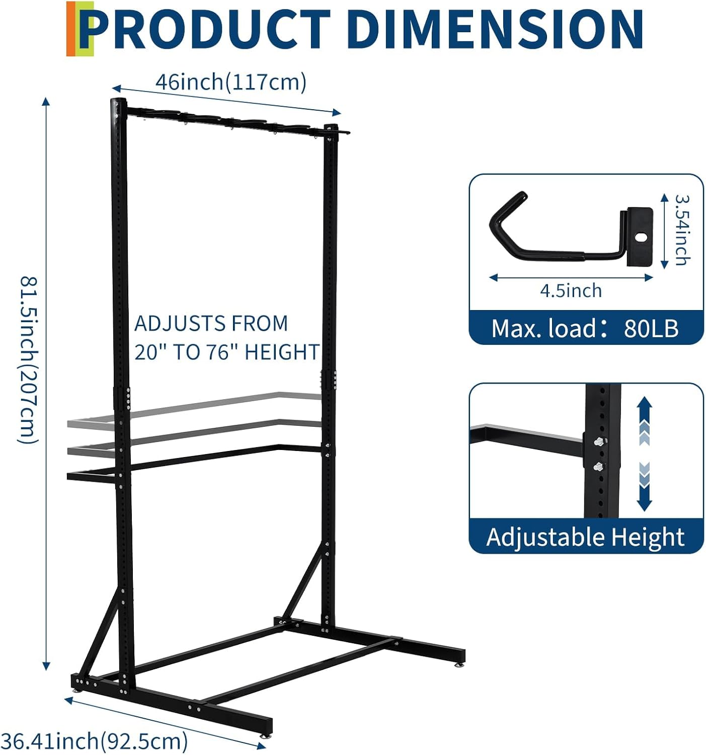 Alternative view of PeakPursuit Freestanding Bike Rack, 5 Bikes Capacity 400 LBS, Vertical Bike Storage Stand for Garage, Indoor Bicycle Organizer, Holds Up to 5 Bikes