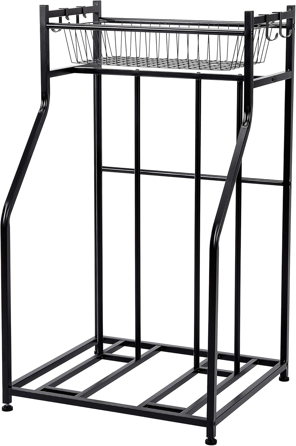 BIRDROCK HOME Bike Rack Garage Storage Floor Stand - Freestanding Organizer for Outdoor Yard - Upright Wall Mount for Scooters, Rakes, Motorcycles, Hoverboards, Gloves - Holds 2 Bicycle - Black - Image 7