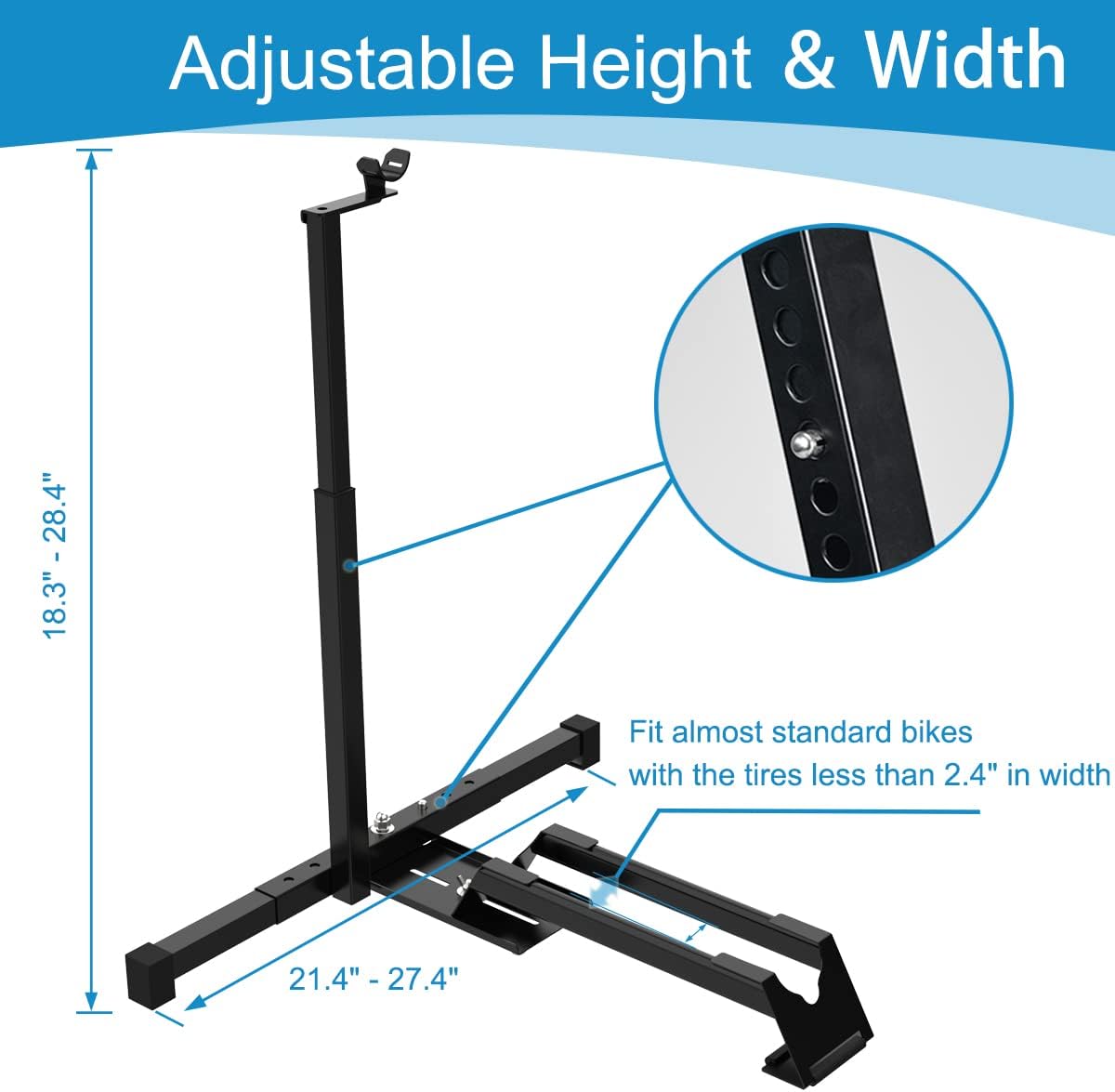 Qualward Vertical Bike Stand Floor Bicycle Rack Adjustable Upright Design, Space Saving for Living Room, Bedroom and Garage