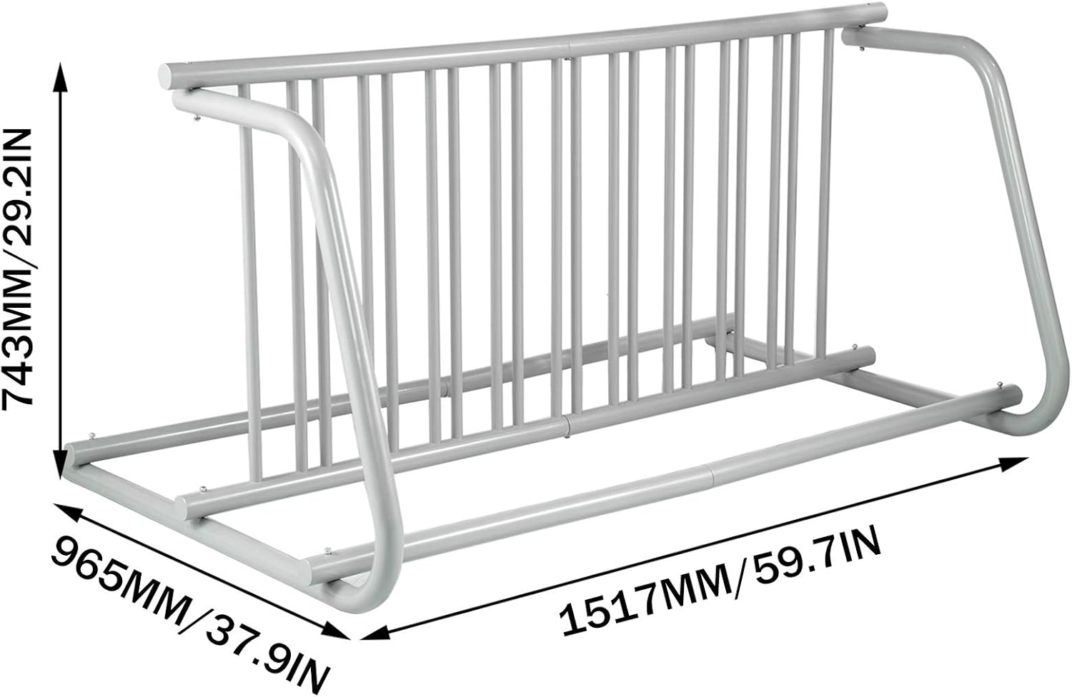 BestEquip 10 Holders Floor Bike Rack, 59" Length All-Steel Grid Bike Rack, 10-Bike Capacity Dual-Side Storage Stand for Garages Streets Yards Bike Events