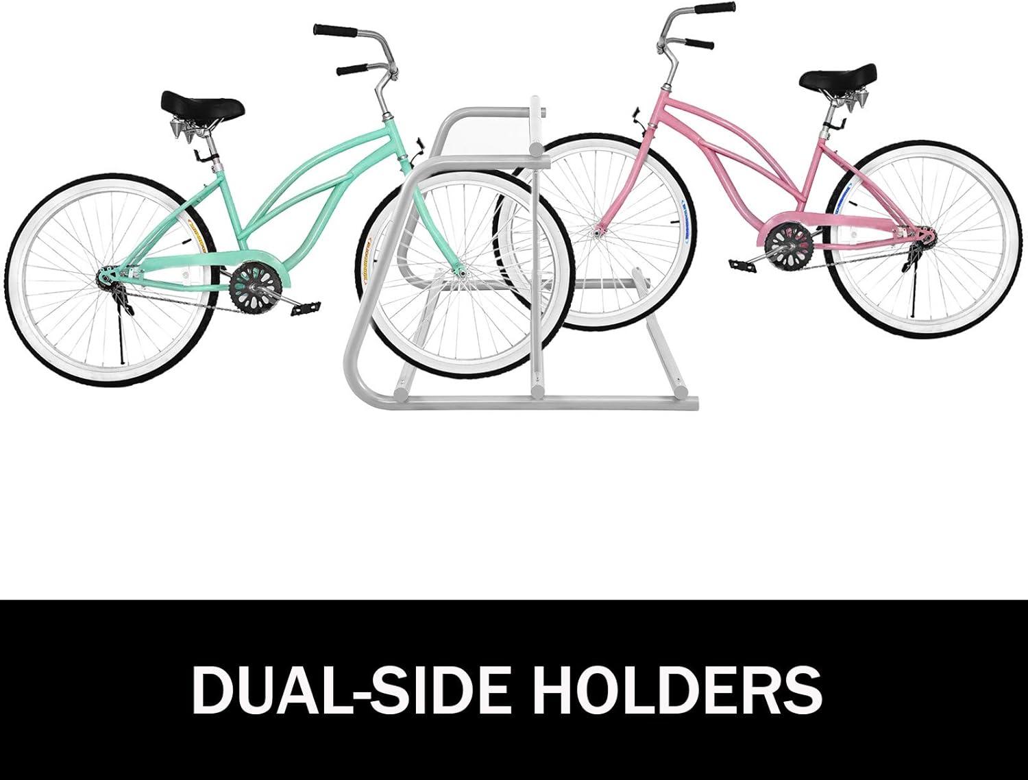 Alternative view of BestEquip 10 Holders Floor Bike Rack, 59" Length All-Steel Grid Bike Rack, 10-Bike Capacity Dual-Side Storage Stand for Garages Streets Yards Bike Events