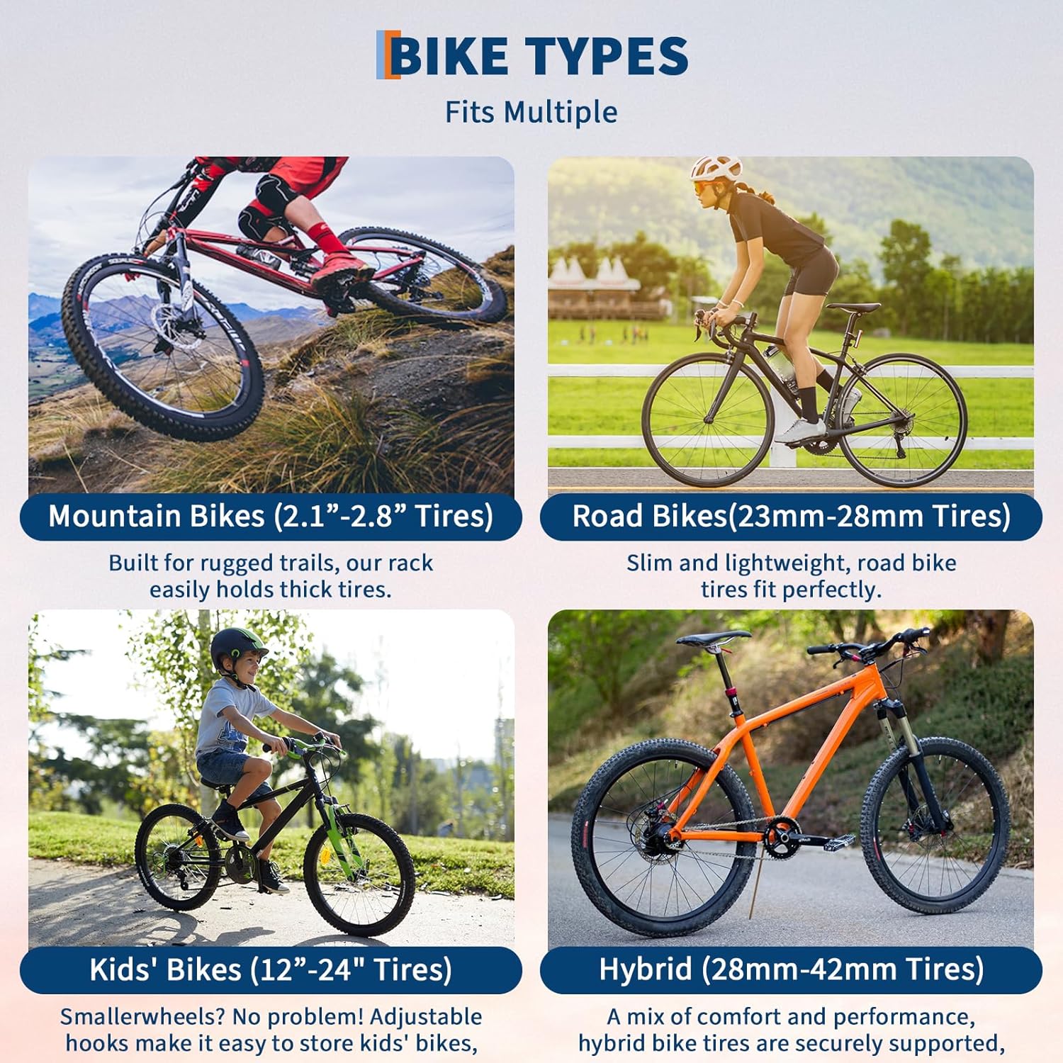 Towallmark Bike Storage Rack, Freestanding 5 Bike Storage, Stand Floor Bike Storage Rack for Garage Bicycle Organizer, Adjustable Height, Up to 300Lbs - Image 7