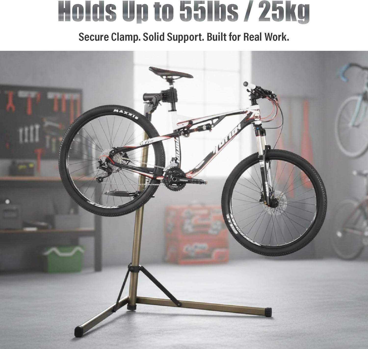 Alternative view of BikeHand Bike Repair Stand - Home Portable Bicycle Mechanics Workstand - for Mountain MTB Road Bikes Maintenance - Max. 55 lbs