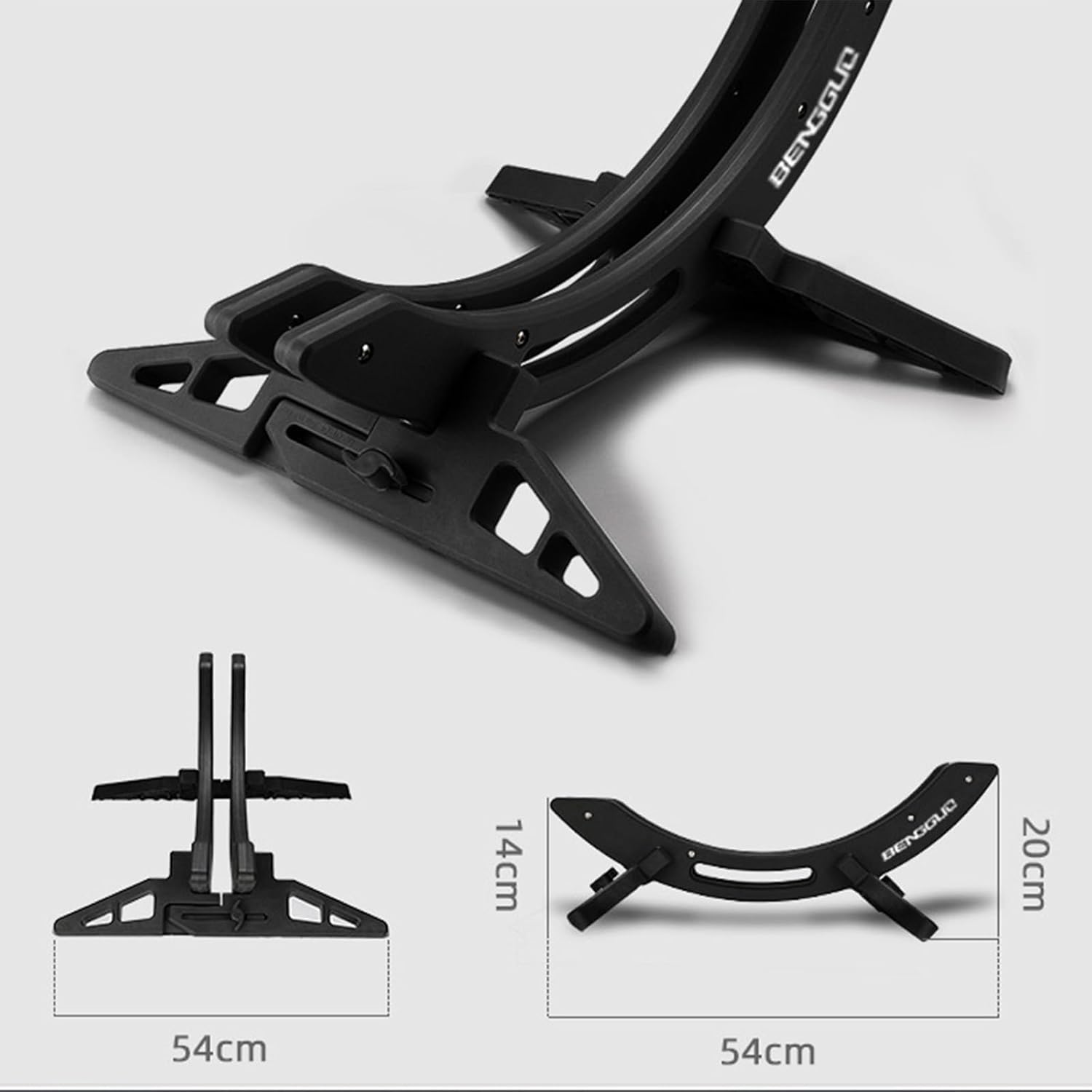 Bike Stand Floor Rack, Universal Adjustable Bicycle Parking Stand for Home/Garage/Garden, Mountain, Road, MTB, E-Bike, Scooter, 30-80mm Wide Bicycle Tires (Black)