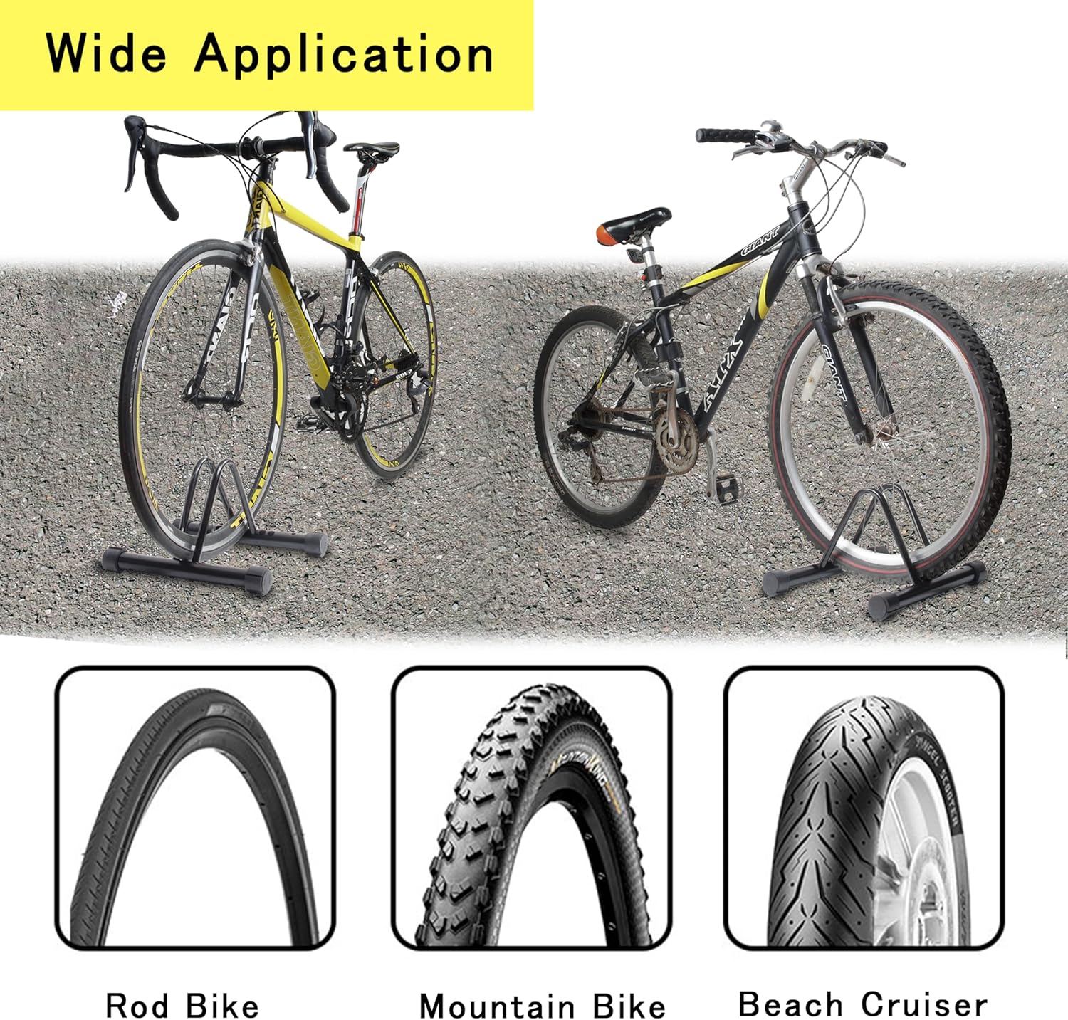 Alternative view of Bike Rack，Bike Stand Floor for for Mountain MTB & Road Bicycles，Adjustable Bike Rack Garage, Indoor/Outdoor Bicycle Stand,Sturdy and Small Ready for Mountain Bike and Road Bike