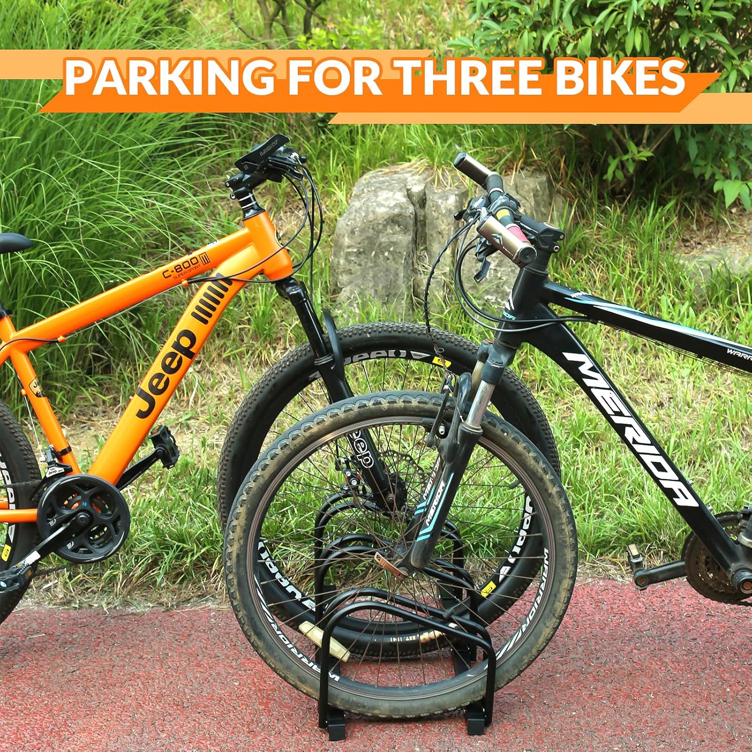 Bikes Floor Stand Bike Parking Rack Garage Bike Storage Stand Bicycle Storage Organizer for Mountain Bike, Road Bike Fit 22-28" Wheel Stand Tire Width 2.2"