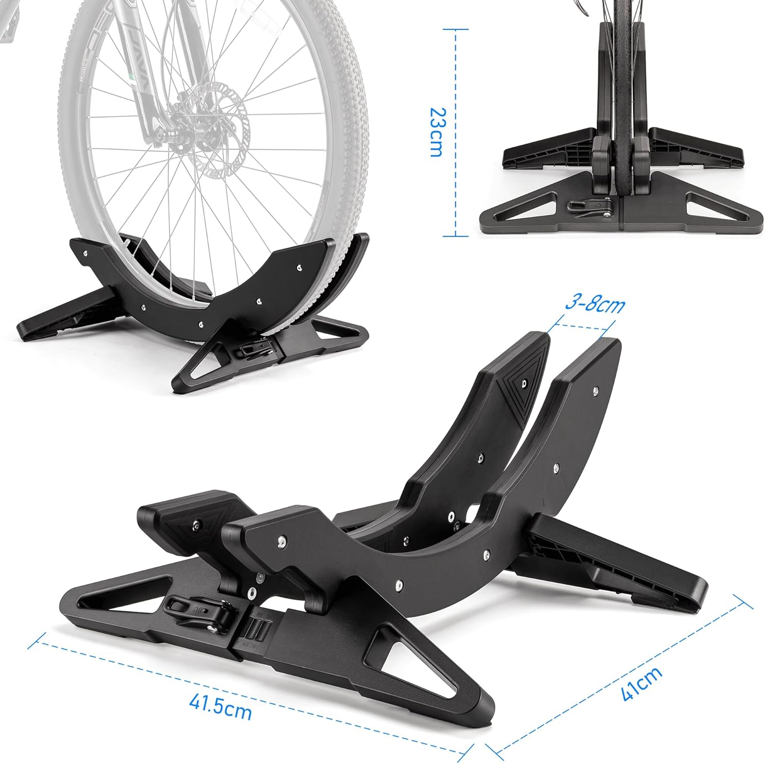 Alternative view of CXWXC Bike Floor Stand - Bicycle Parking Stand Fit 16"-29" Wheel, Adjustable Bike Floor Rack Stand for all 30-80mm Wide Tires