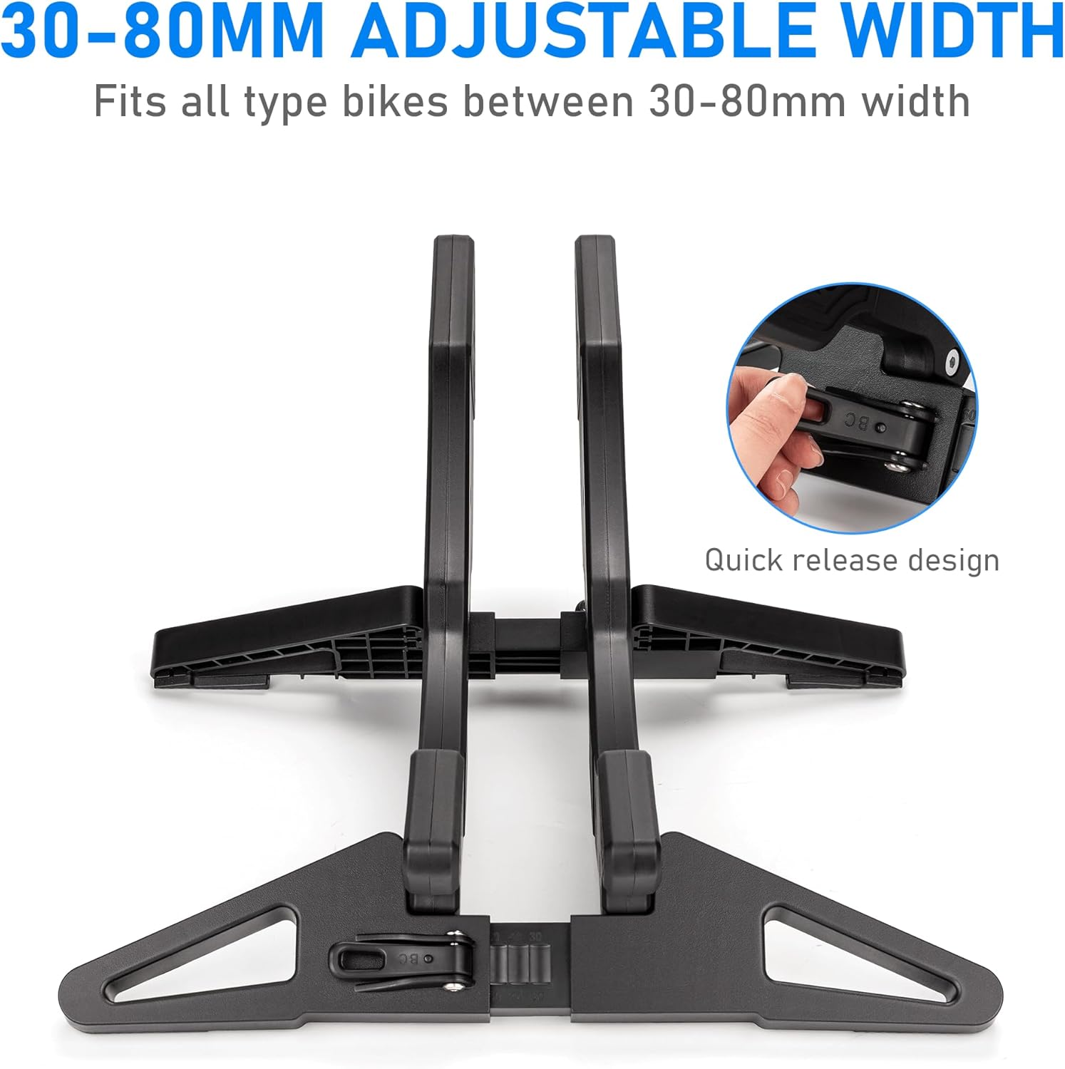 CXWXC Bike Floor Stand - Bicycle Parking Stand Fit 16"-29" Wheel, Adjustable Bike Floor Rack Stand for all 30-80mm Wide Tires - Image 4