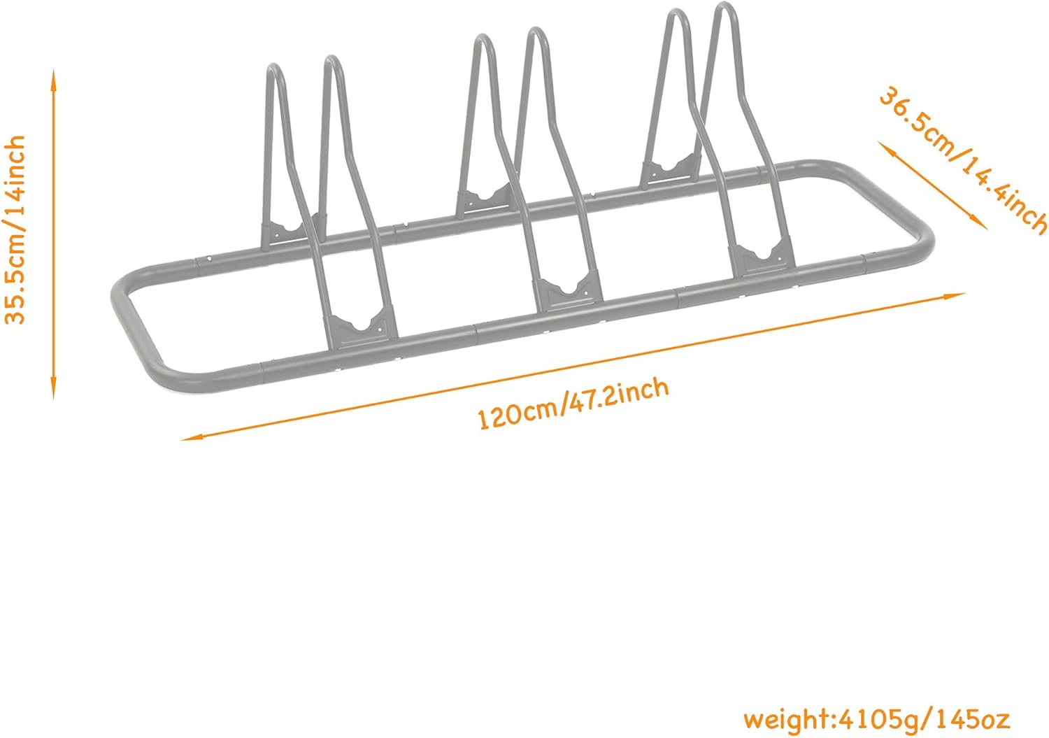 Alternative view of CyclingDeal Bike Rack Floor Parking Bike Stand for up to 6 Bicycles | Indoor, Home & Garage Storage Rack | Stable & Secure Bicycle Stand w/ Tire Grooves Up to 29", Holding Plates & Custom Spacing