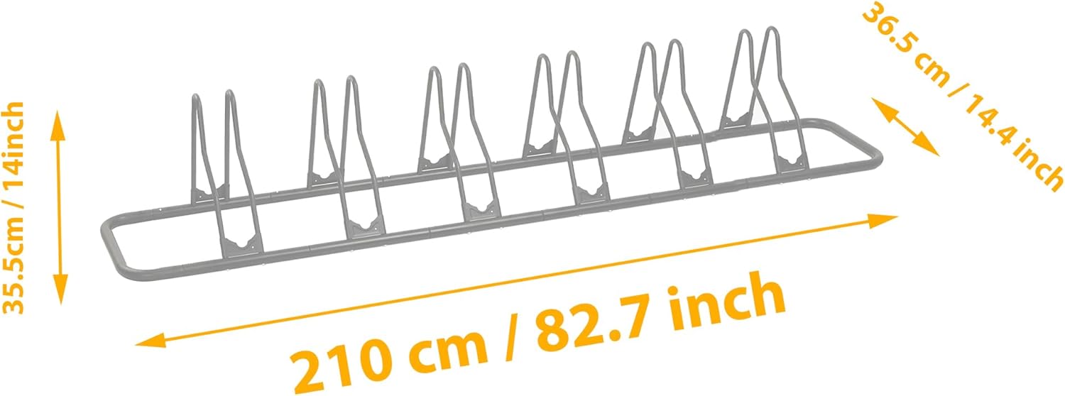 Alternative view of CyclingDeal Bike Rack Floor Parking Bike Stand for up to 6 Bicycles | Indoor, Home & Garage Storage Rack | Stable & Secure Bicycle Stand w/ Tire Grooves Up to 29", Holding Plates & Custom Spacing