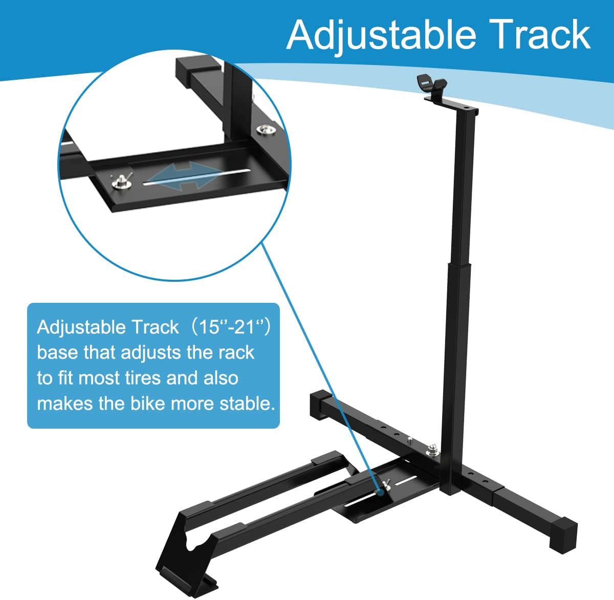 Alternative view of Qualward Vertical Bike Stand Floor Bicycle Rack Adjustable Upright Design, Space Saving for Living Room, Bedroom and Garage