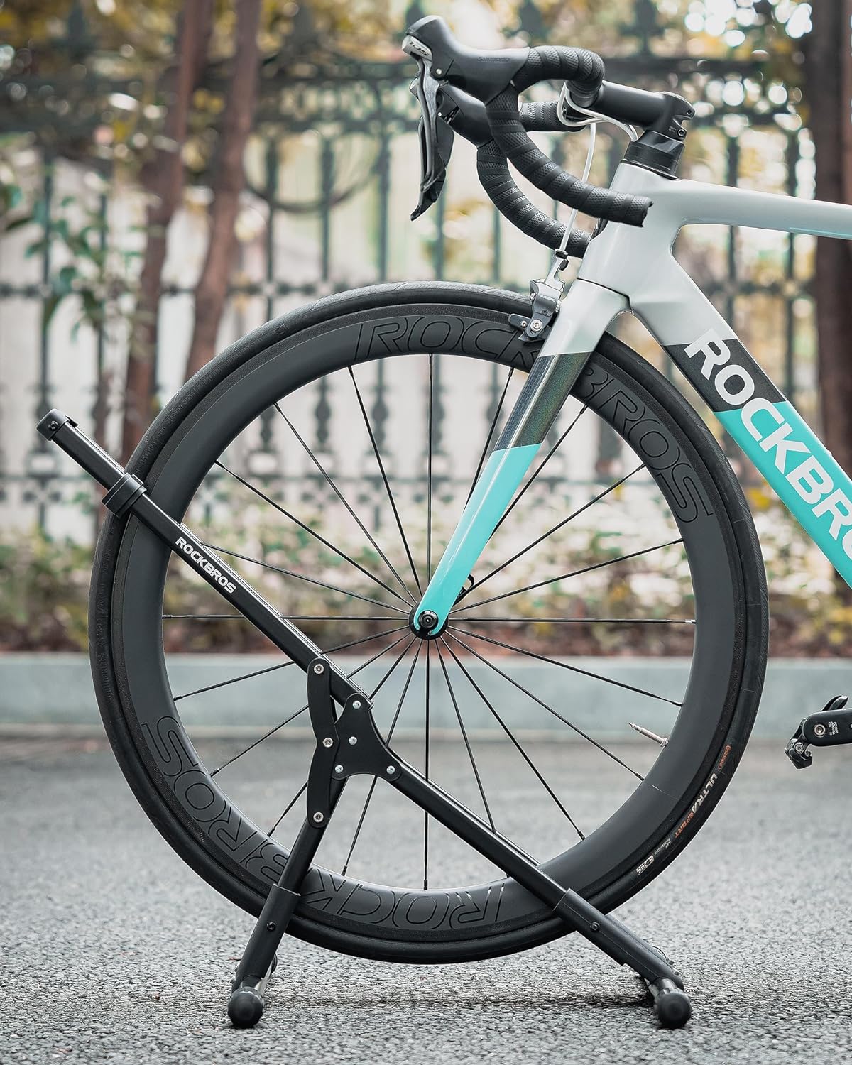 ROCKBROS Indoor Bike Stand for Storage, Garage - Floor Stand for 20-29'' Mountain & Road Bikes