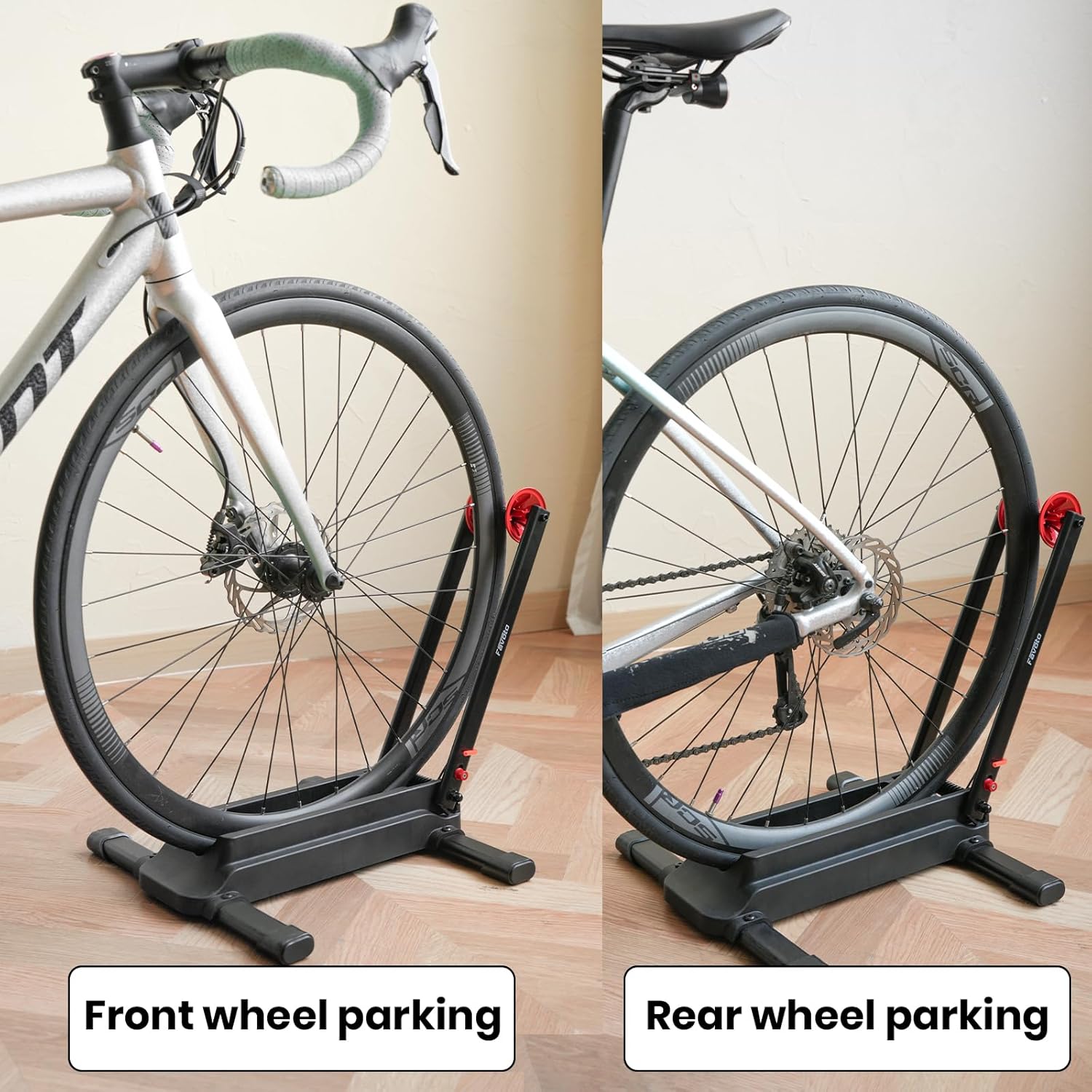Favoto Floor Bike Stand Rack - Fit 20”-29” Road Bike and MTB - Foldable Indoor Outdoor Garage Storage Rack