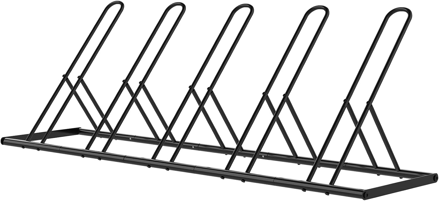 Tuenort 2 Bike Rack, Parking Bike Stand, Outdoor For Mountain Floor Bike Rack, Heavy Duty For Bicycle Garage, Space-Saving Bicycle Holder For Home, Yard, Office, Black - Image 8