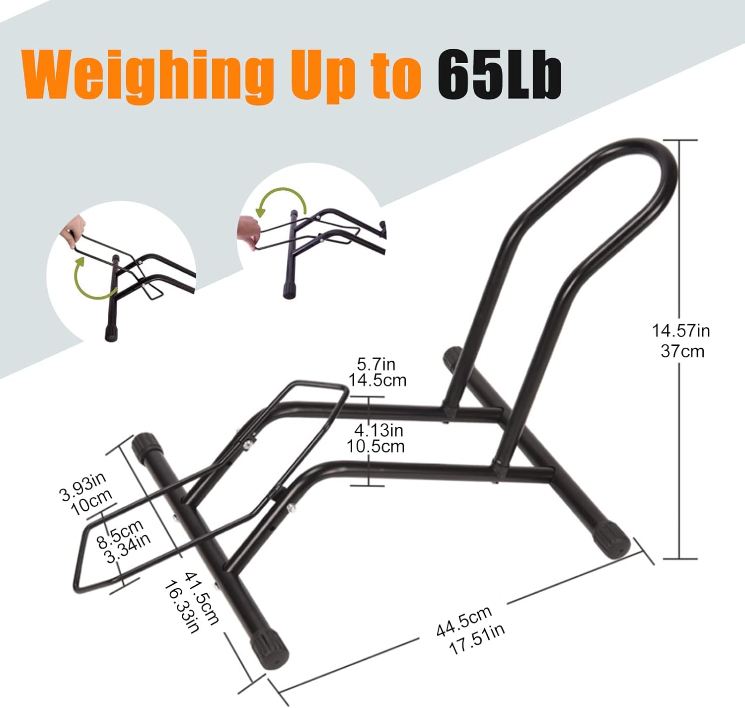 Bike Stand Floor Bike Rack for Storage Indoor/Outdoor, Front and Rear Wheel Parking Rack Stand Perfect for 16"-29" Bicycles
