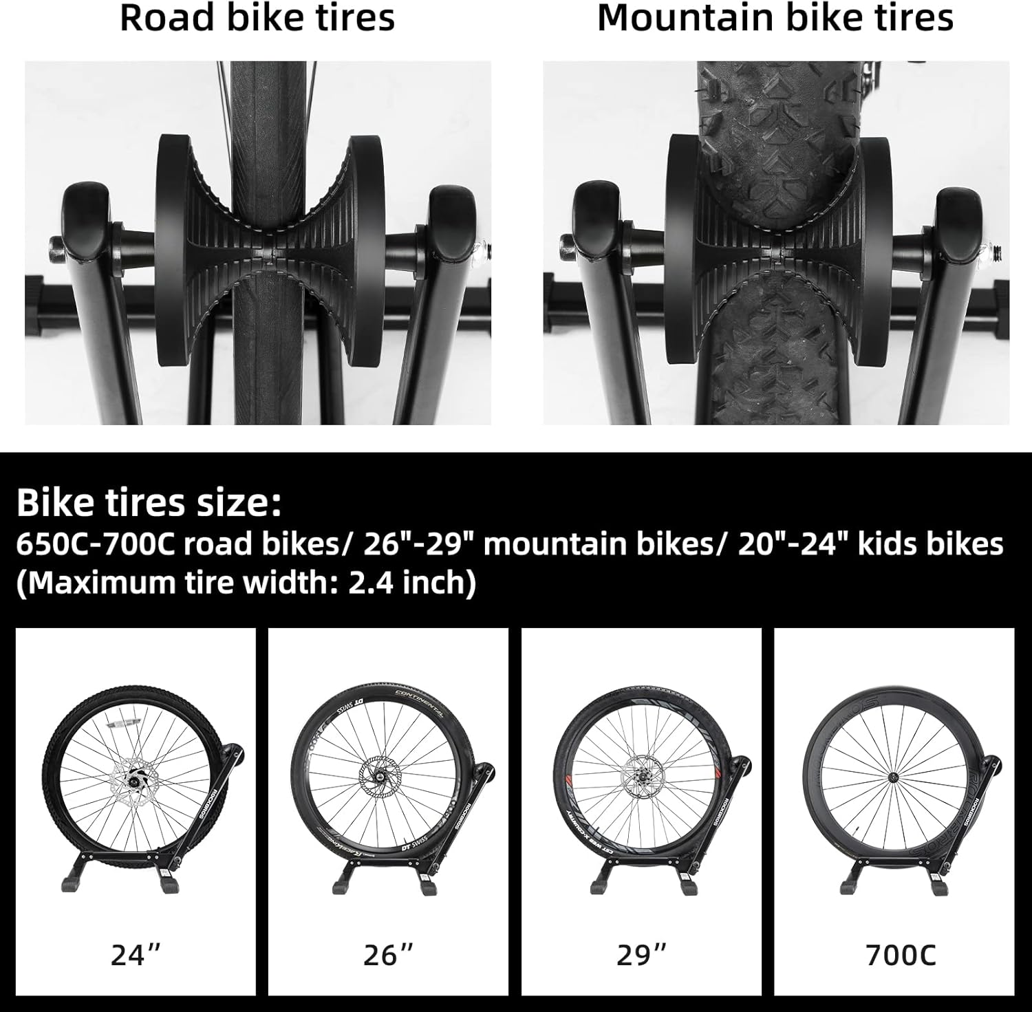 Alternative view of ROCKBROS Foldable Bike Stand Floor Bike Parking Stand Bicycle Rack for 20"-29" Mountain Road Indoor Outdoor Garage Storage