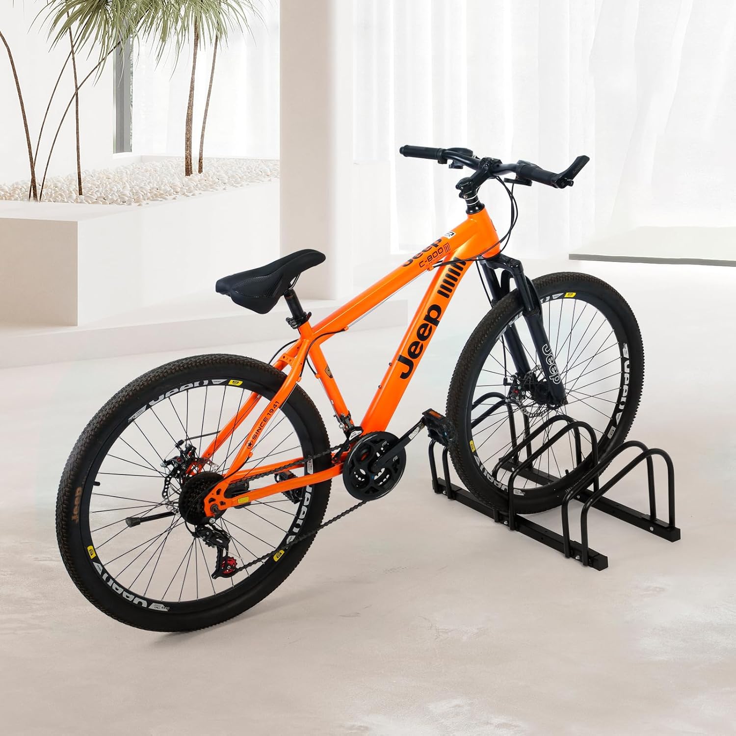 Bike Floor Rack Bike Floor Parking Bicycle Parking Rack Bike Storage Stand Bike Floor Stand Bicycle Storage Organizer for Mountain Bike, Road Bike Fit 22-28" Wheel Stand Tire Width 2.2"