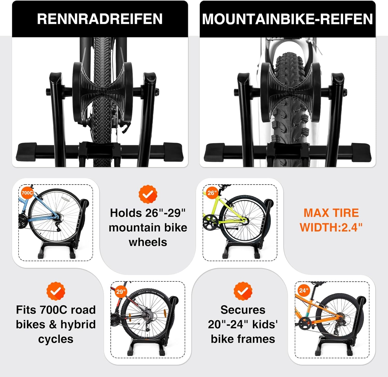 Alternative view of CycForge Space-Saving Collapsible Bike Stand for Garage or Home - No-Drill Floor Rack Holds 20"-29" MTB & Road Bikes