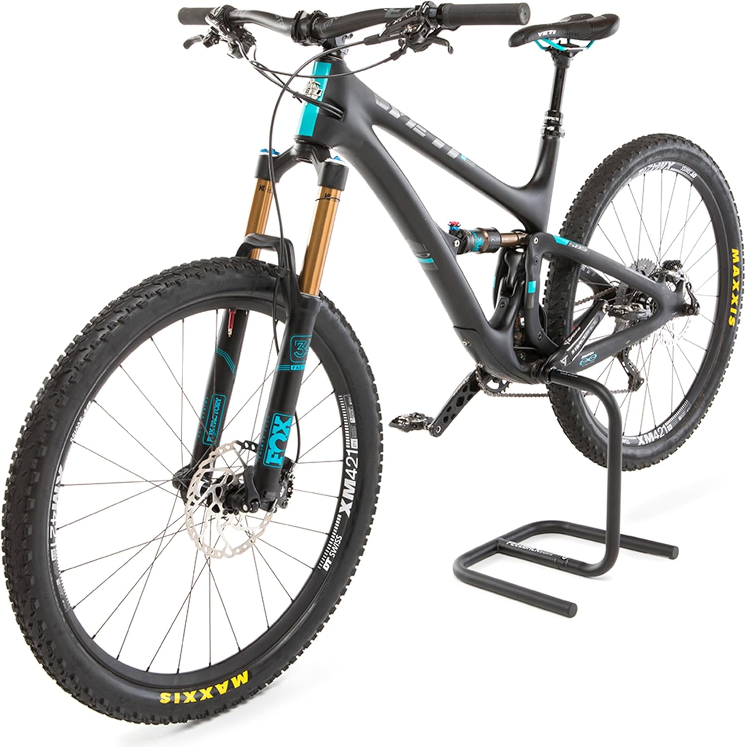 Feedback Sports | Scorpion Moto-Style Portable Bike Stand | Bottom Bracket Crankarm Support for Road, MTB, Cyclocross, E-Bike | 2 Piece | Black