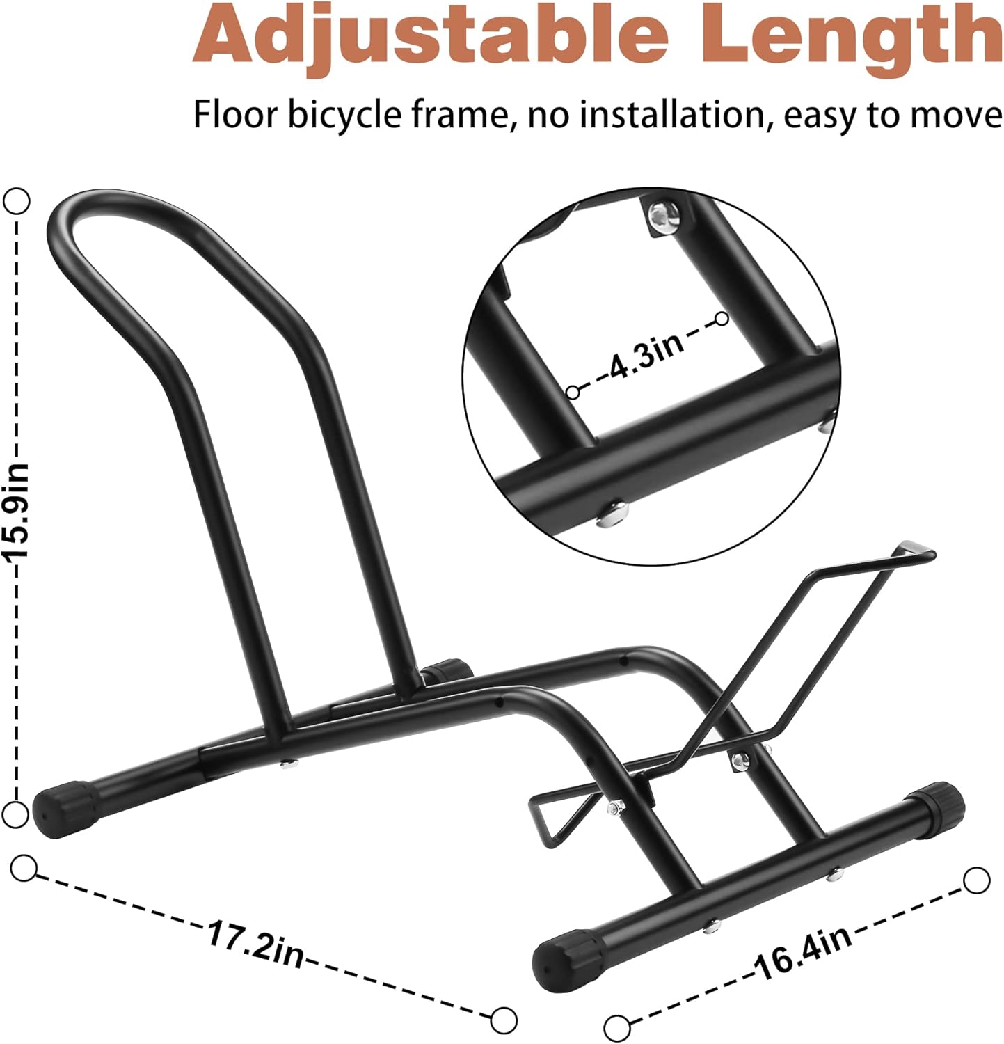 Bike Stand Floor Bicycle Stand Bike Parking Rack Stand Bicycle Storage Perfect for 16"-29" Front and Rear Wheel Parking Rack