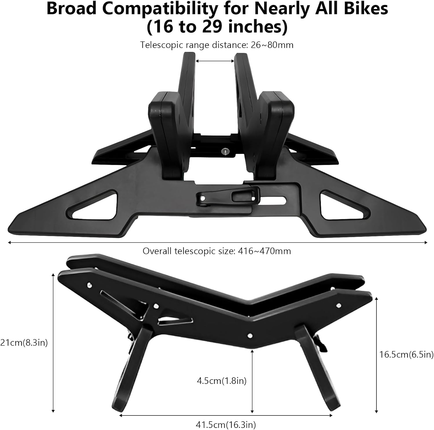 Alternative view of XenovaX Adjustable Bike Floor Stand for 16"u201329" Mountain & Road Bicycles, Foldable and Portable, Ideal for Indoor & Outdoor Garage Storage (Black)