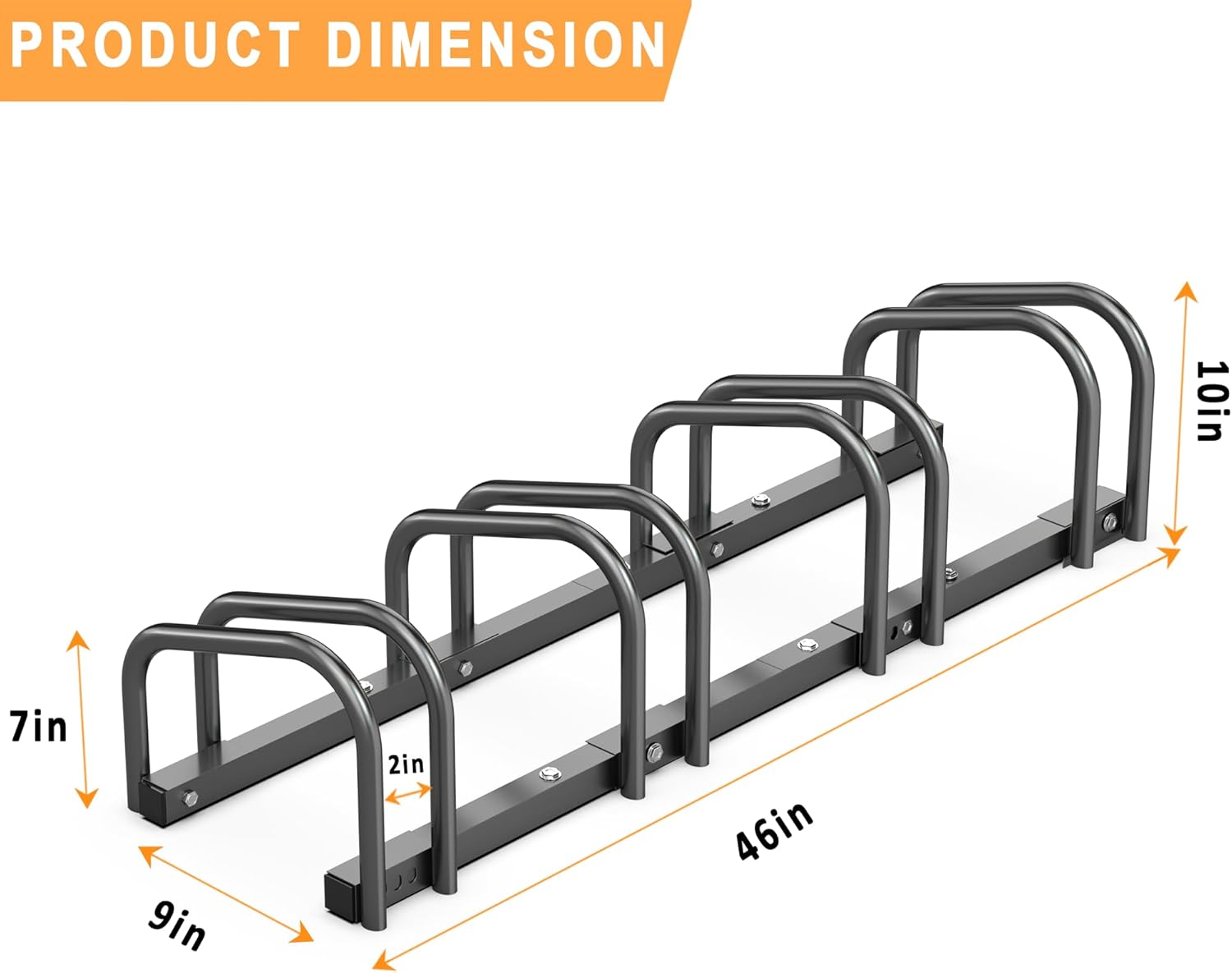 Alternative view of Ultrawall Bike Storage Rack for Garage, 4 Bikes Floor Bike Stand, Bicycle Parking Holder Stand for Indoor/Outdoor, Fit 22-28" Wheel Tire Width 2.1"