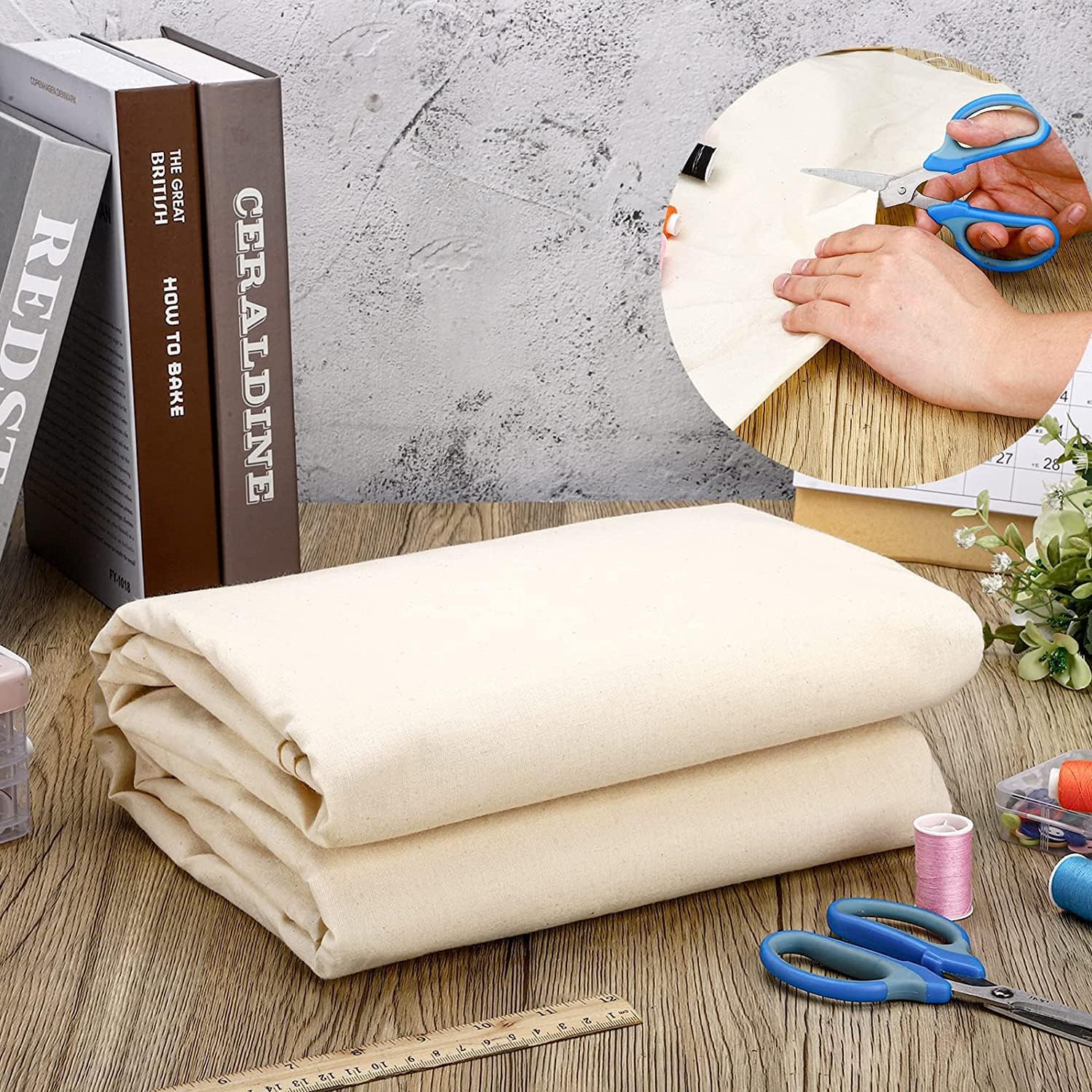 Alternative view of AK TRADING CO. Muslin Fabric/Textile Unbleached - Draping Fabric - Natural 10 Yards Medium Weight - 100% Cotton (63in. Wide)