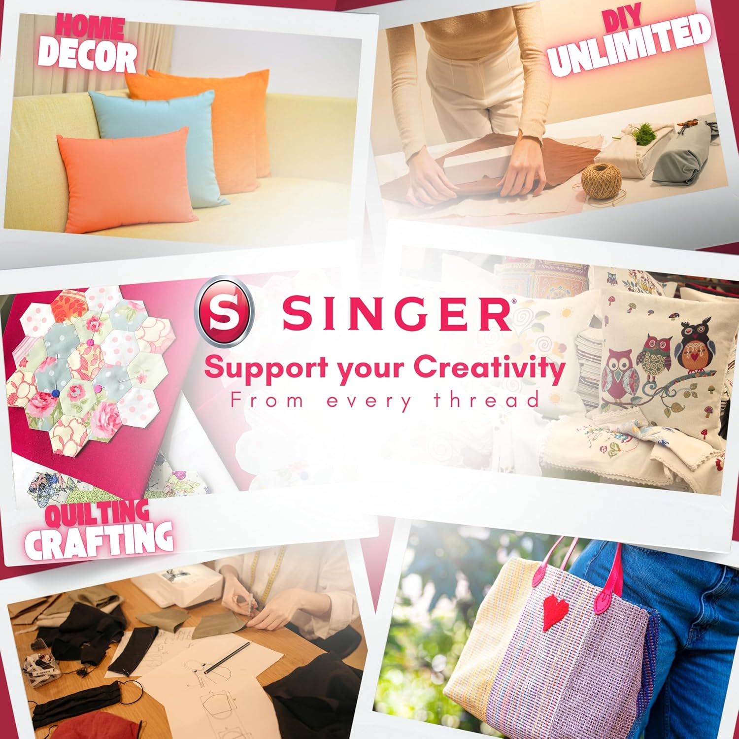 Alternative view of SINGER Fabrics, 100% Cotton, Bright White, 2 Yard Precut