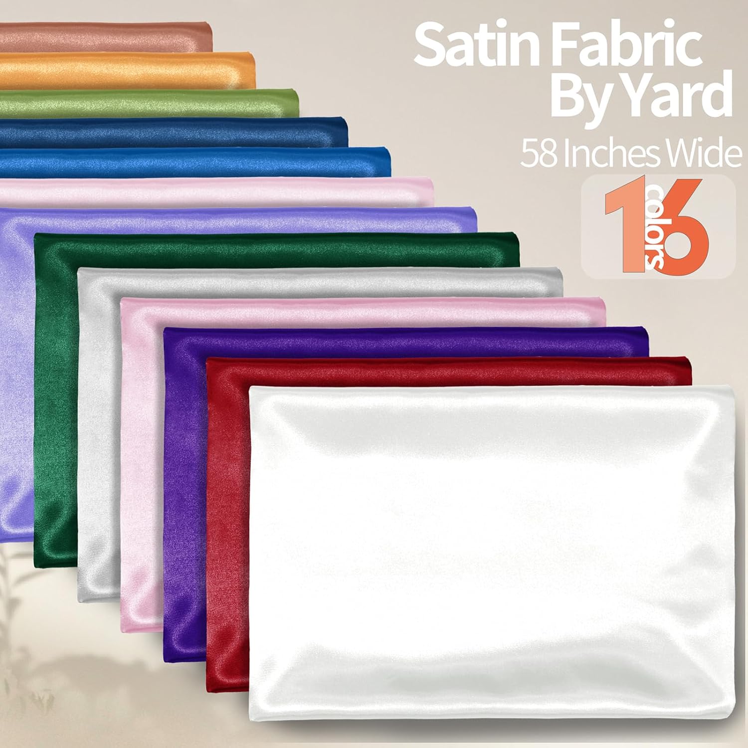 Alternative view of Homiest White Satin Fabric by The Yard, 1 Yard x 58 Inch Charmeuse Satin Fabric Silky & Shiny Cloth Fabric, Smooth Bridal Satin Fabric for Wedding Dress, Clothing Making, DIY Crafts, Sewing