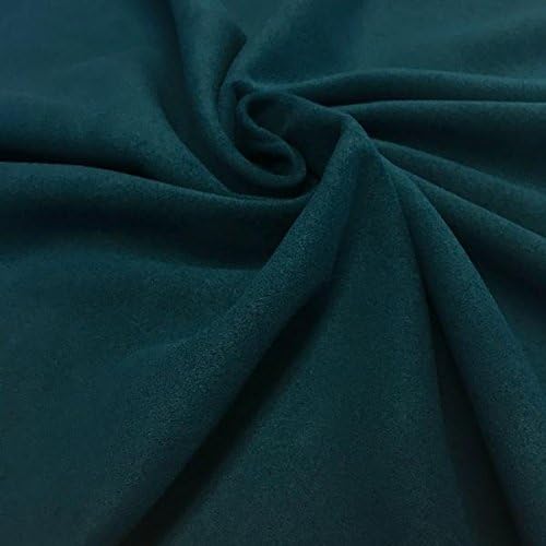 Wool Fabric Brushed Coating 59" inches Wide Soft by The Yard Medium Heavy Weight (Teal)